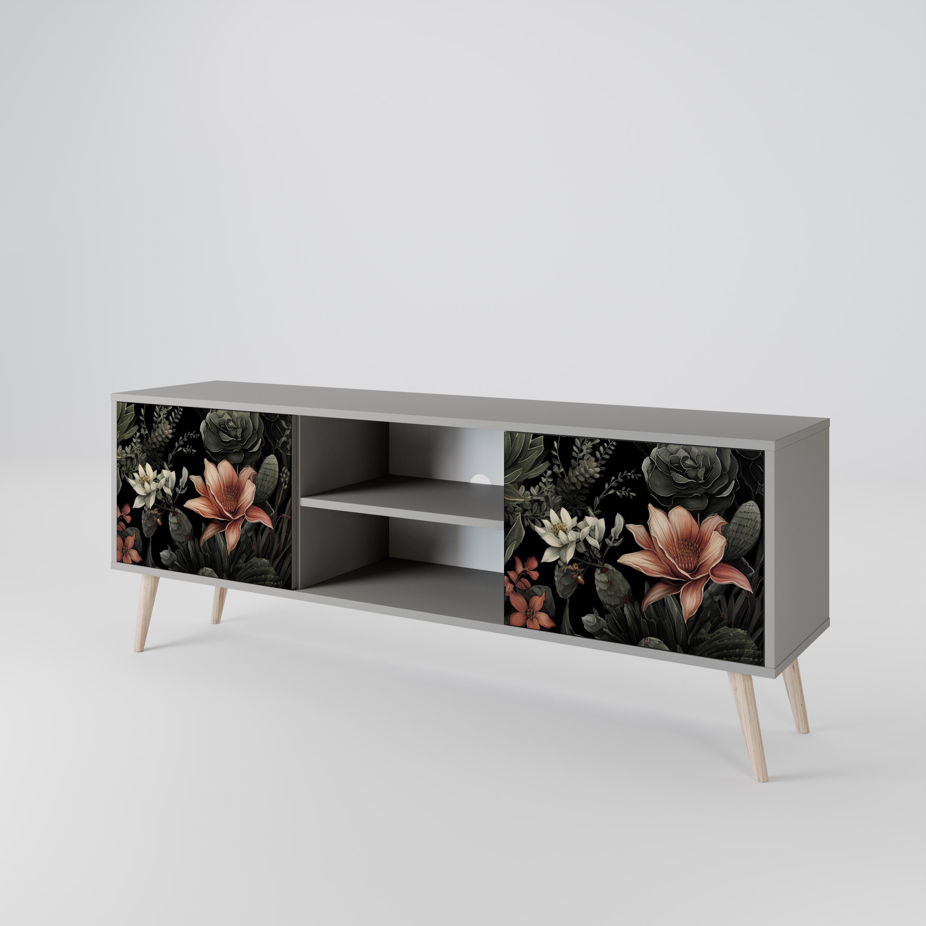 SECRET VERDURE 2-Door TV Stand in Grey Finish
