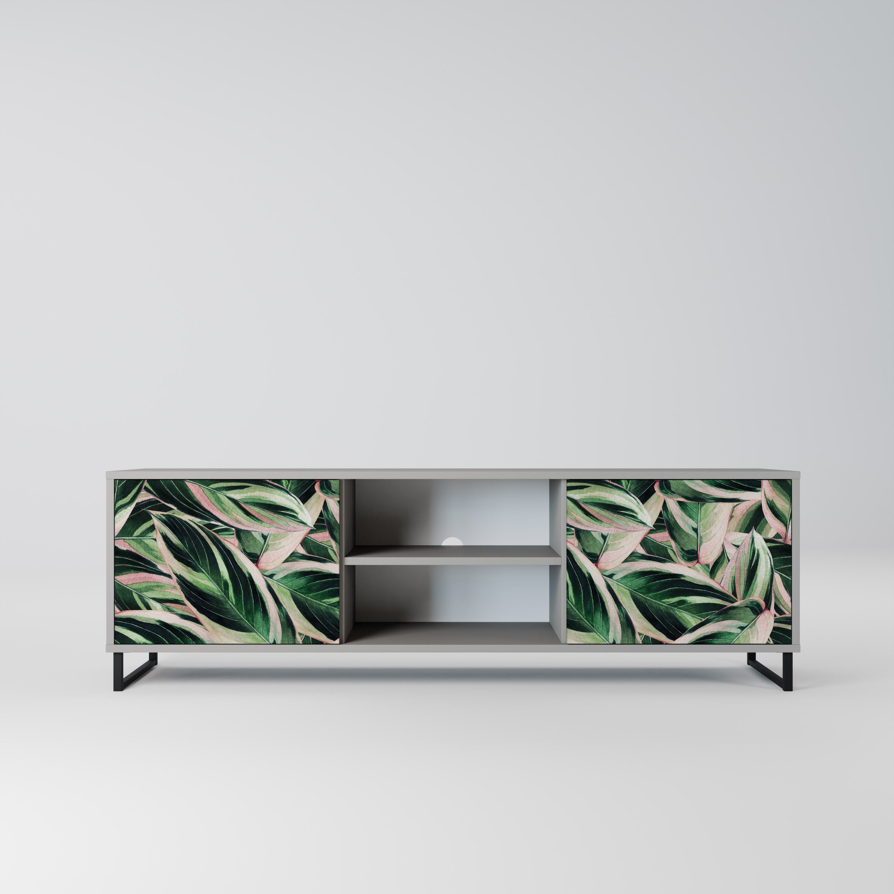 EERIE STROMANTHE 2-Door TV Stand in Grey Finish