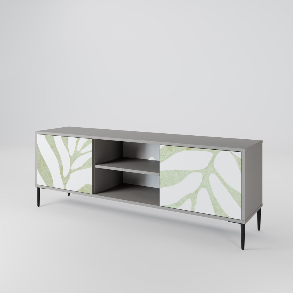 BOTANICAL SPARK 2-Door TV Stand in Grey Finish