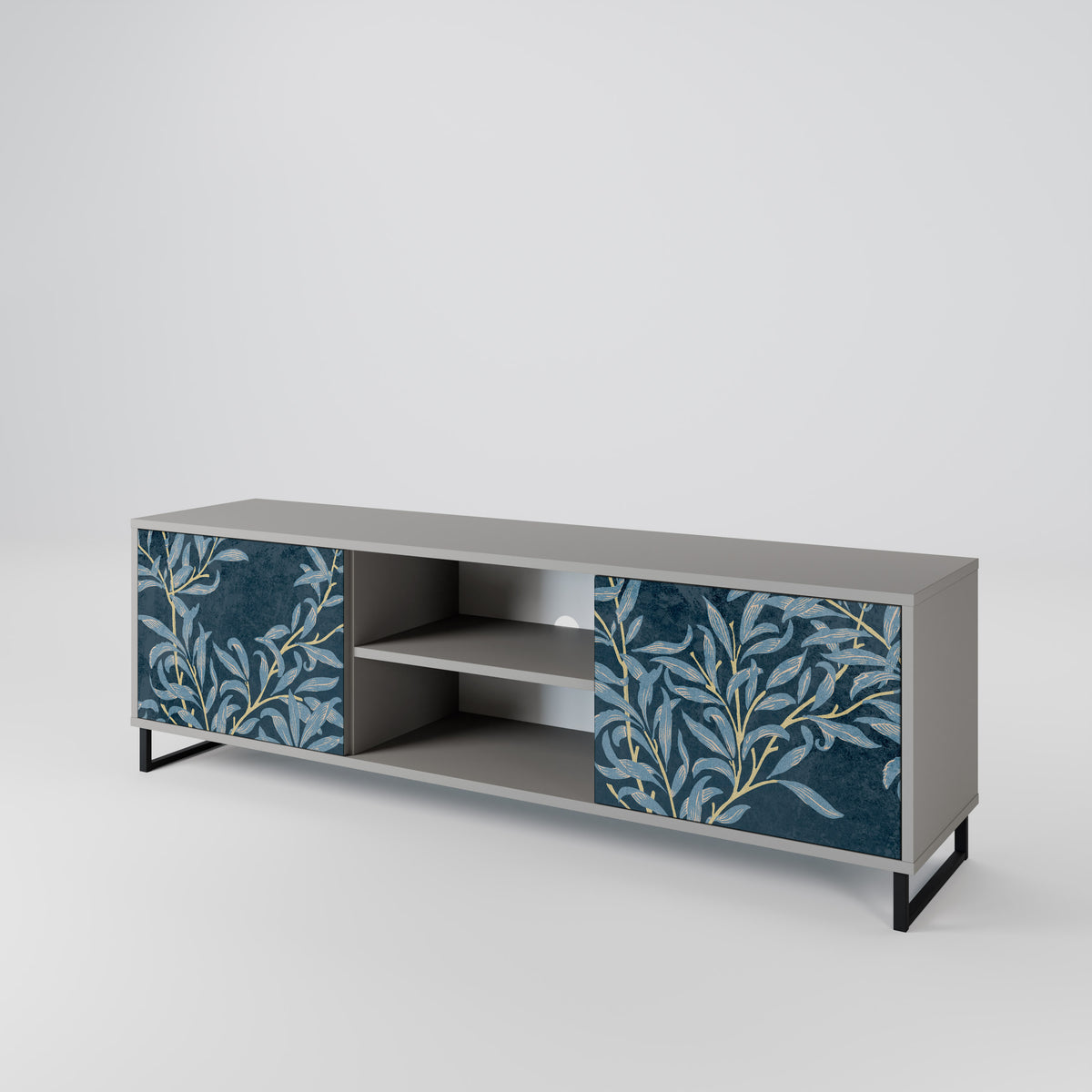 BLUE LEAVES 2-Door TV Cabinet