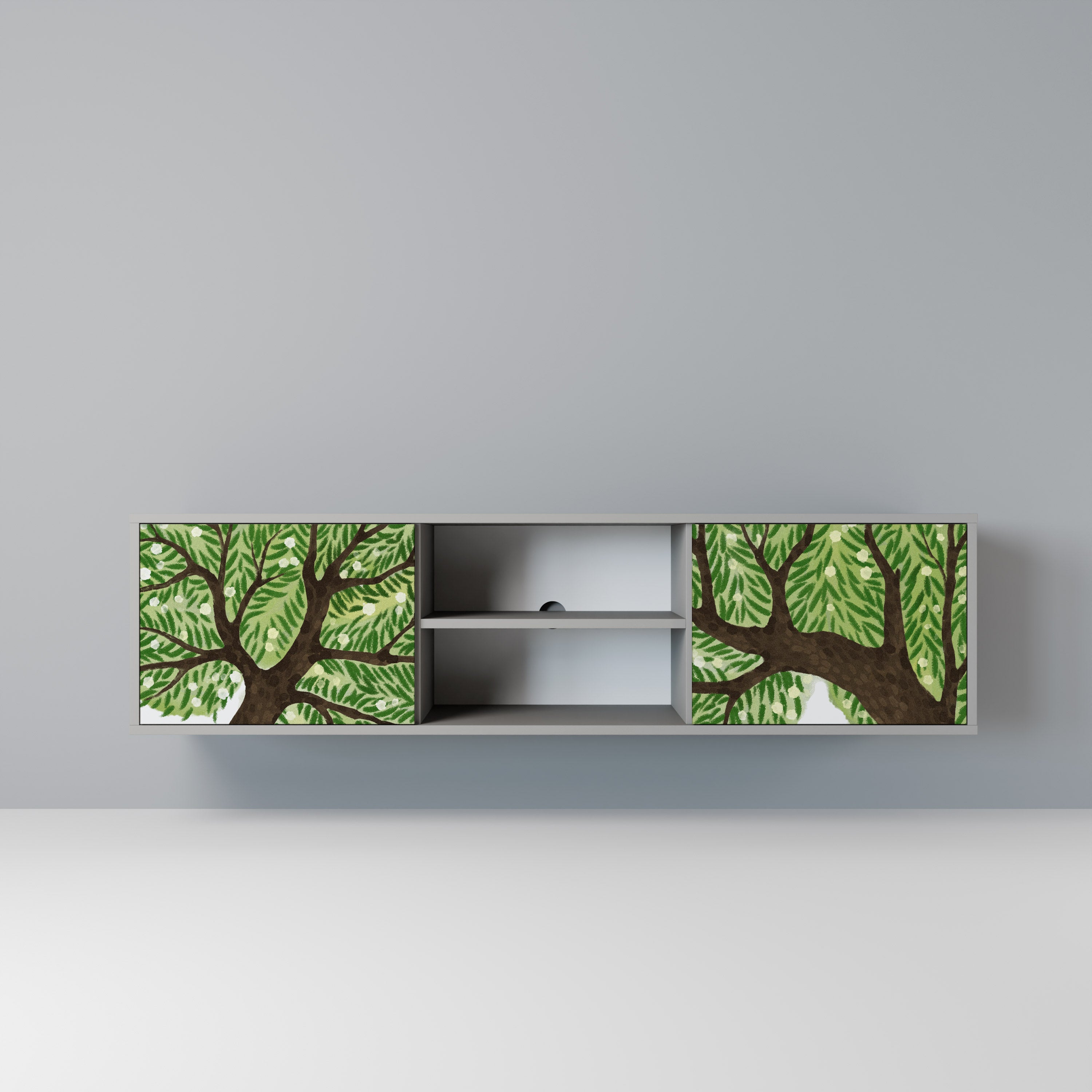 WILDERNESS DASH 2-Door TV Stand in Grey Finish