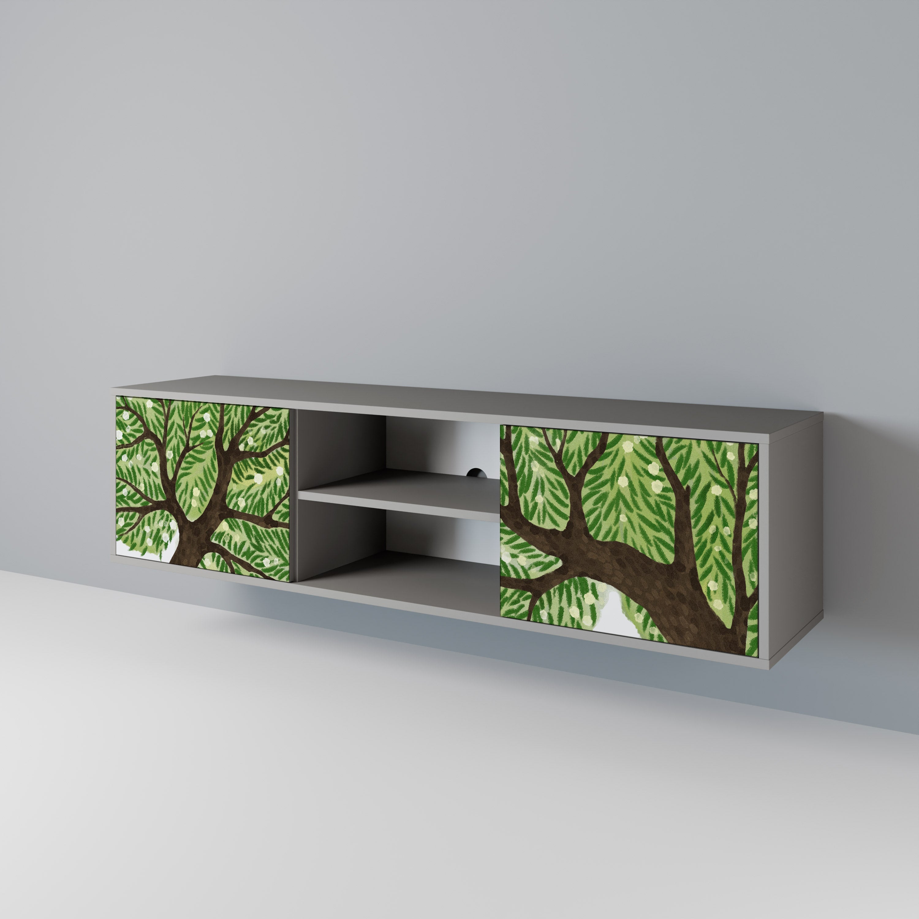 WILDERNESS DASH 2-Door TV Stand in Grey Finish