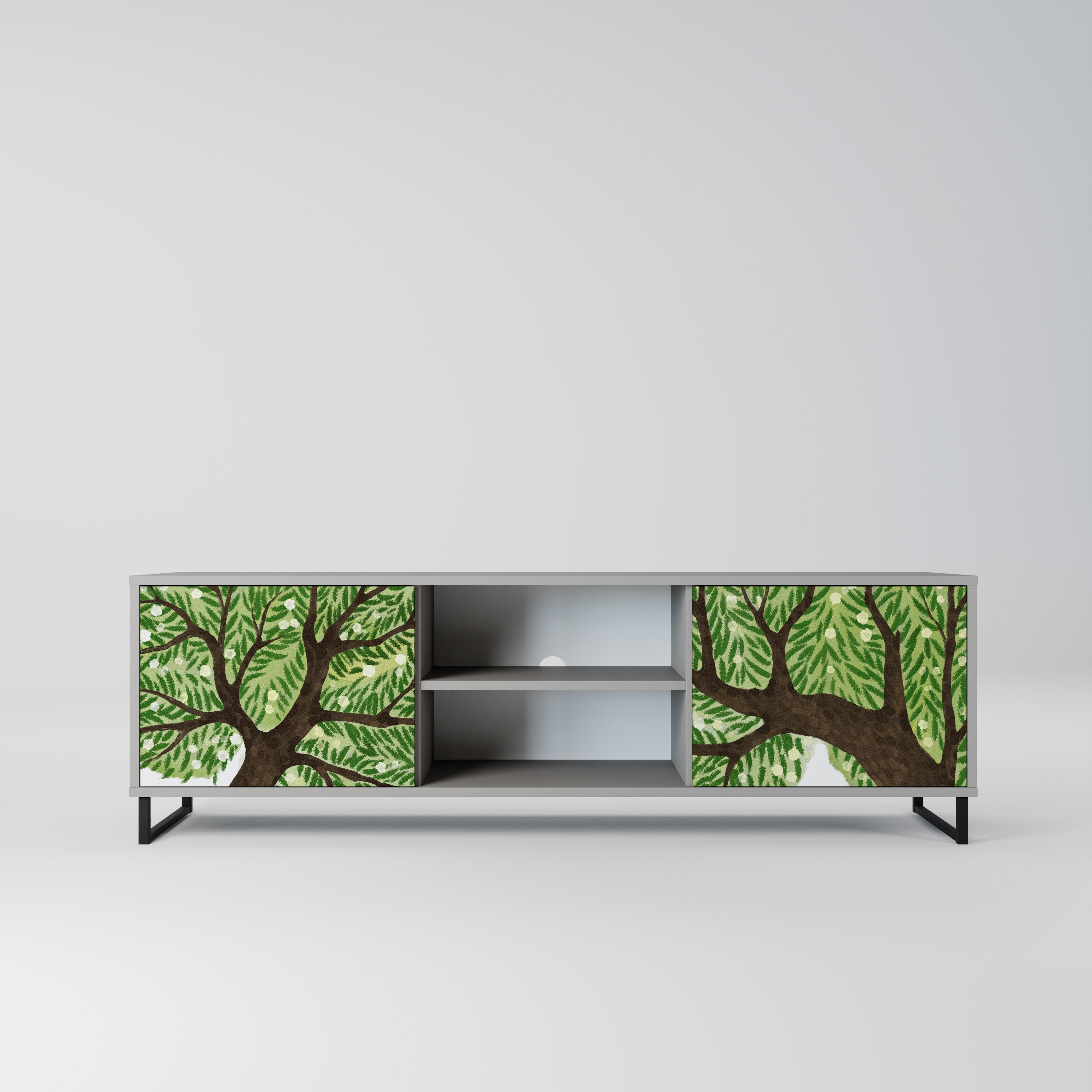 WILDERNESS DASH 2-Door TV Stand in Grey Finish