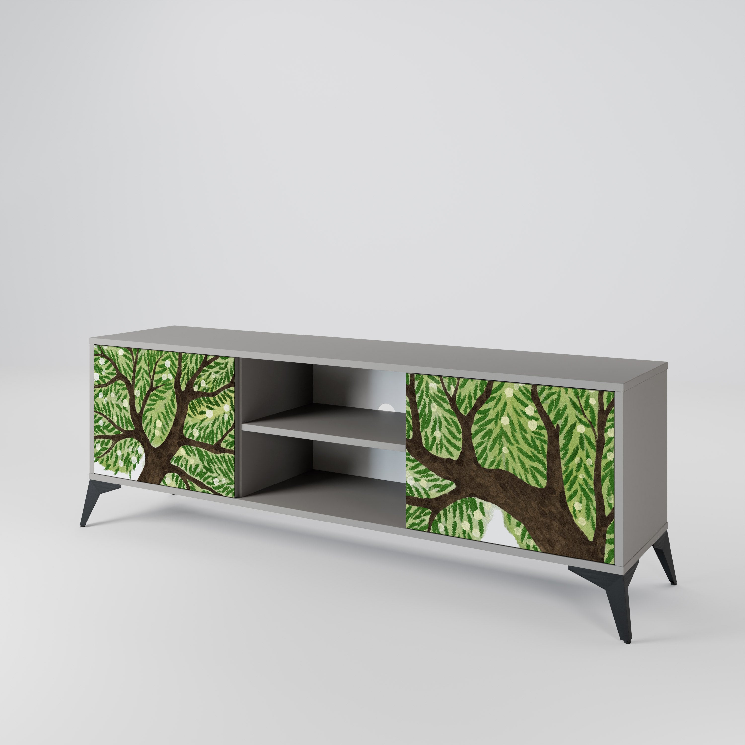 WILDERNESS DASH 2-Door TV Stand in Grey Finish