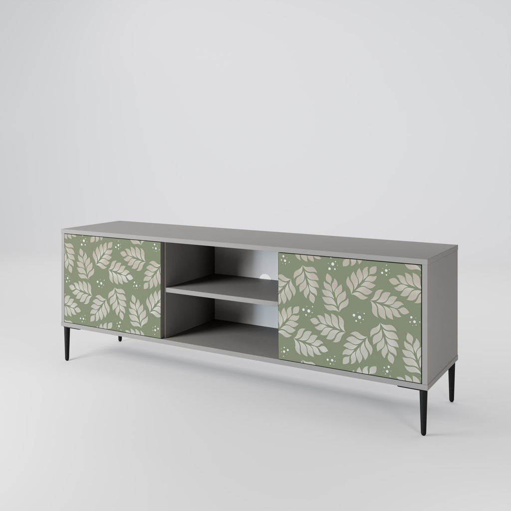 LEAVES ON GREEN 2-Door TV Stand in Grey Finish