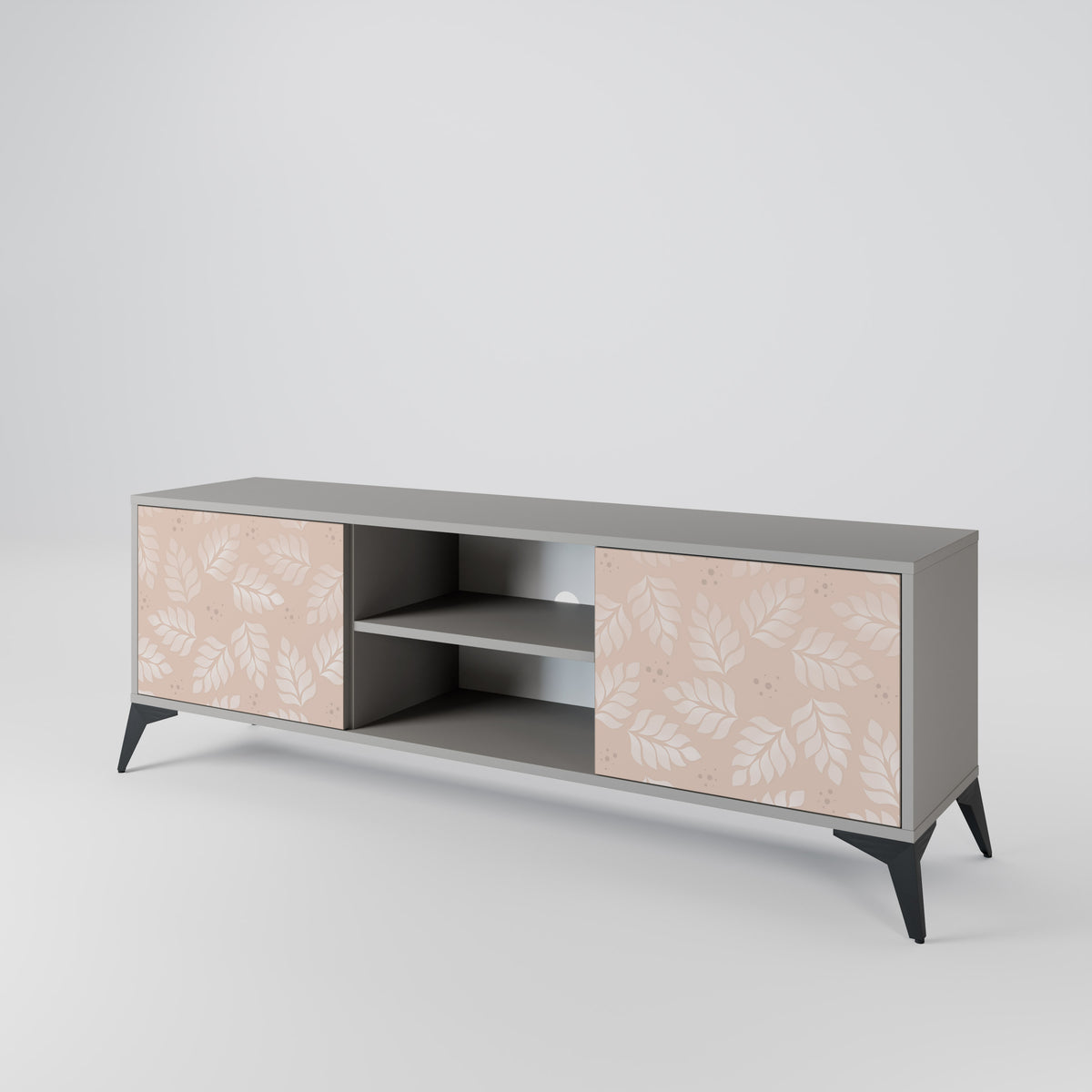 LEAVES ON BEIGE 2-Door TV Cabinet
