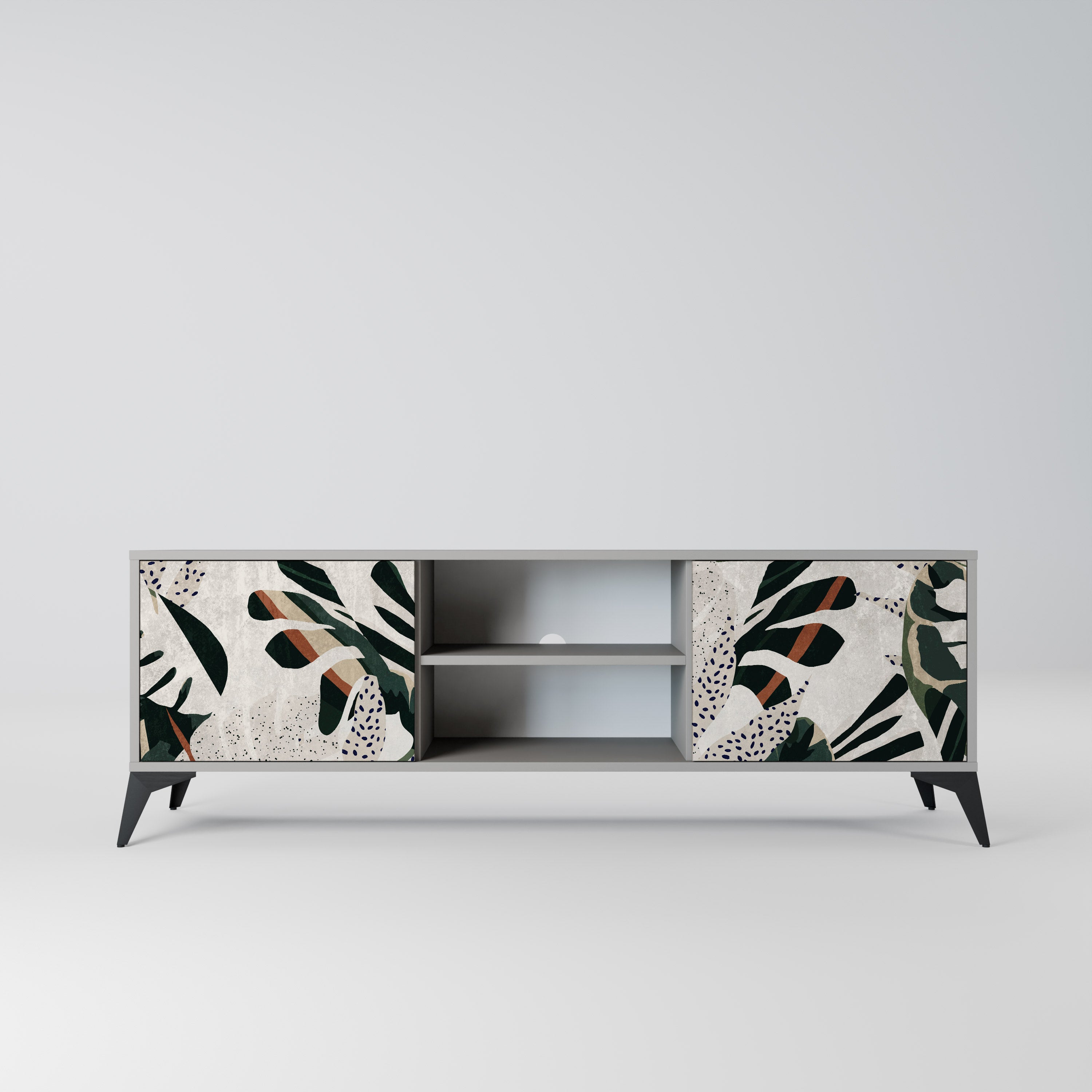 VERDURE FORMATION 2-Door TV Stand in Grey Finish