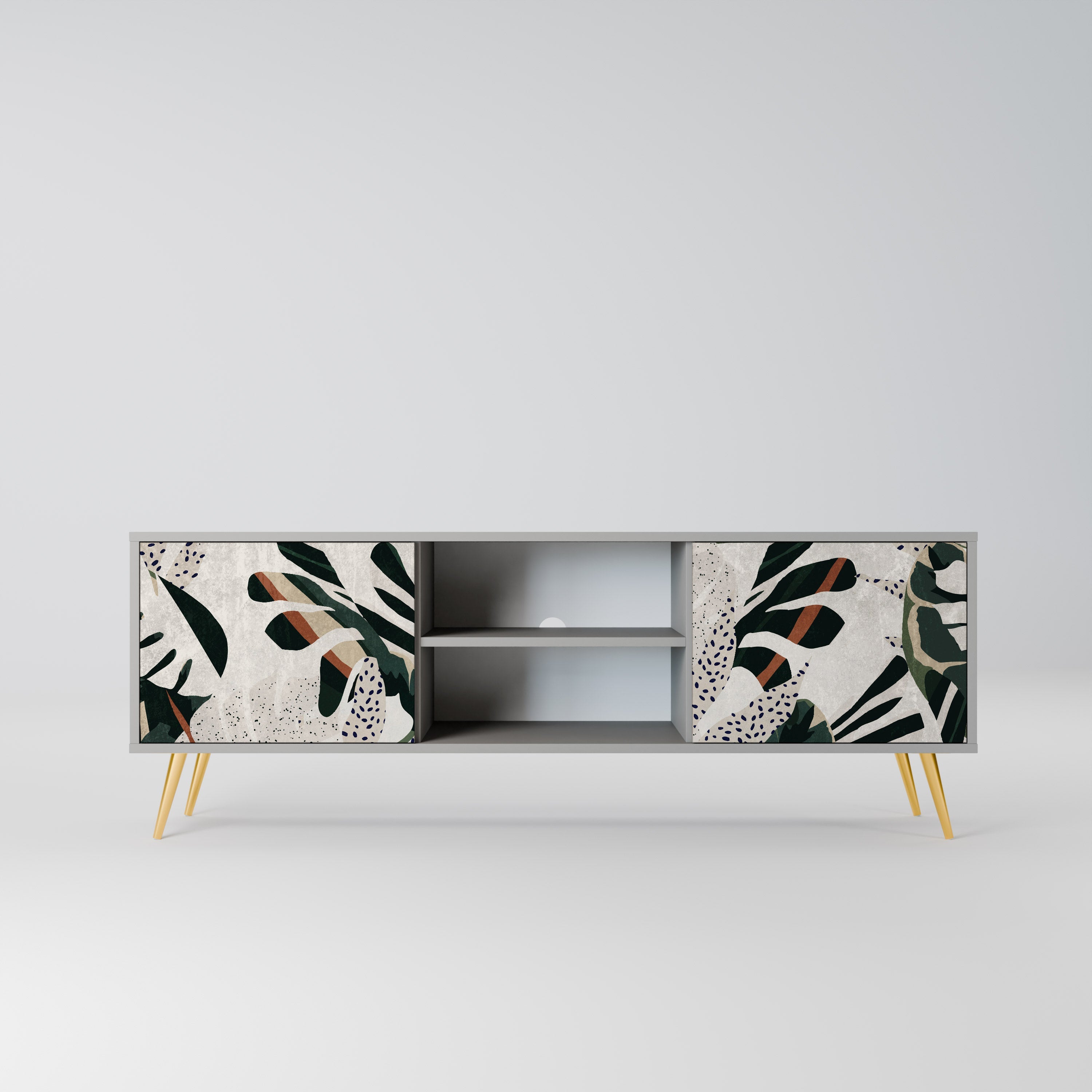 VERDURE FORMATION 2-Door TV Stand in Grey Finish