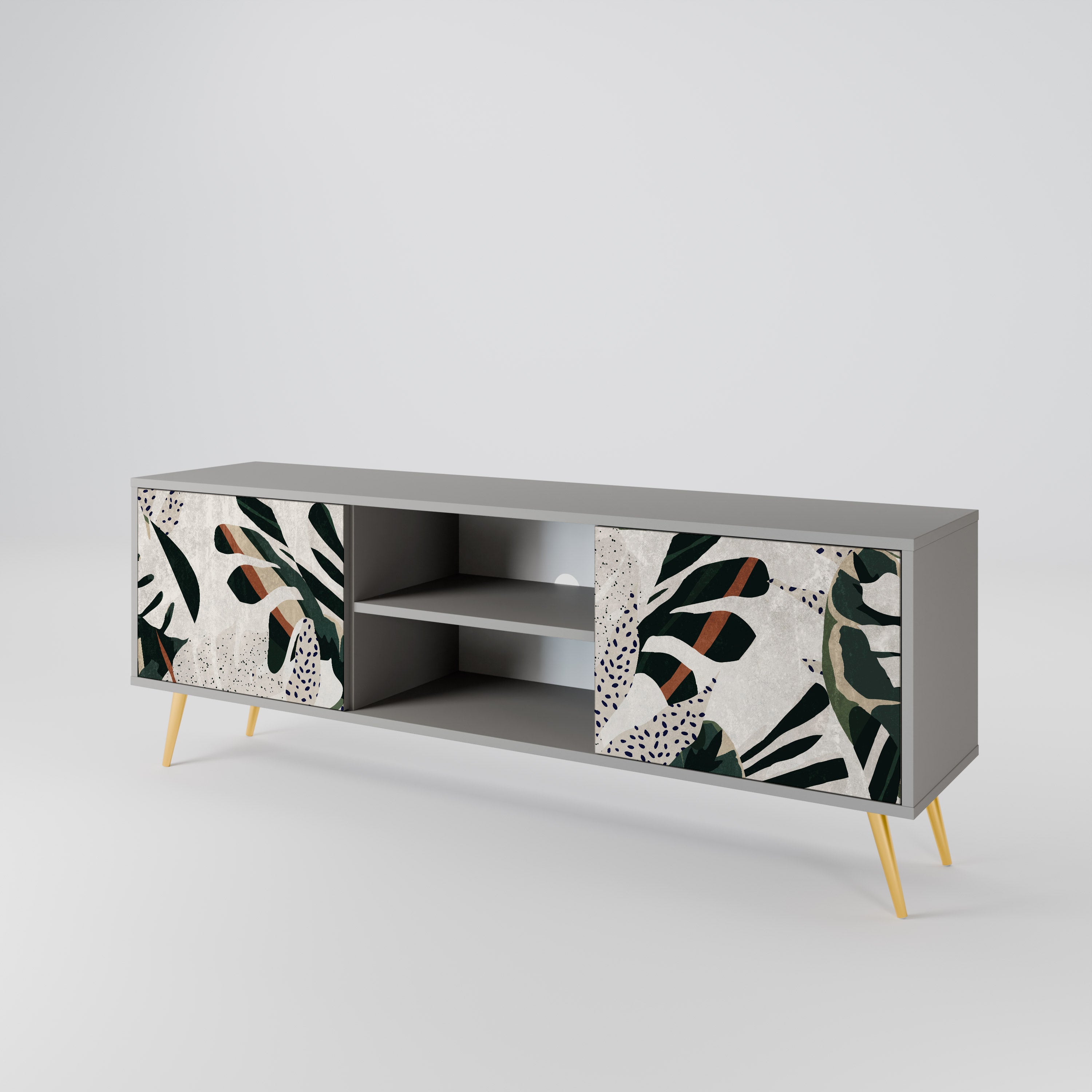 VERDURE FORMATION 2-Door TV Stand in Grey Finish