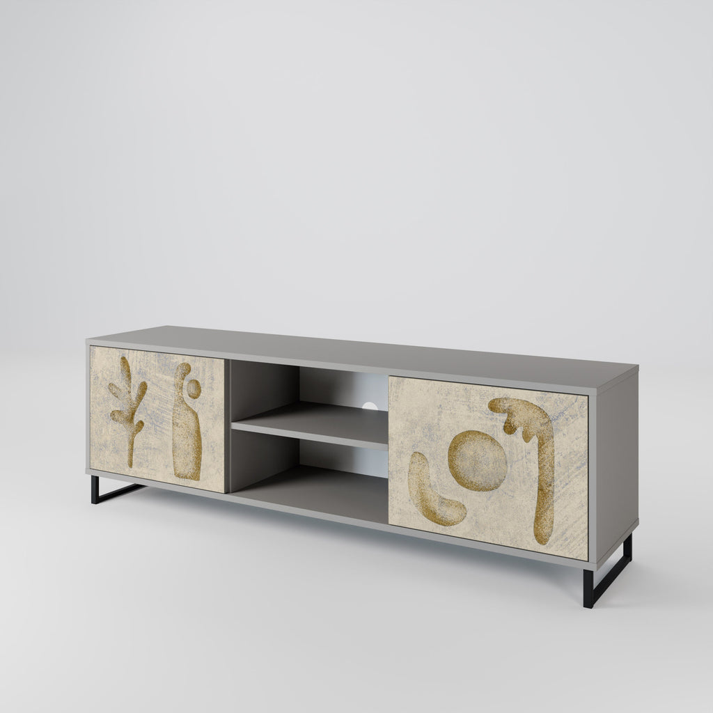 SAND SCULPTURES 2-Door TV Stand in Grey Finish