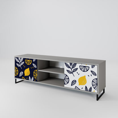 CITRUS BLACK AND WHITE 2-Door TV Cabinet