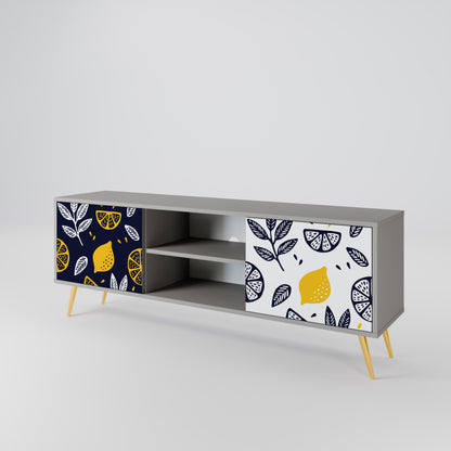 CITRUS BLACK AND WHITE 2-Door TV Cabinet