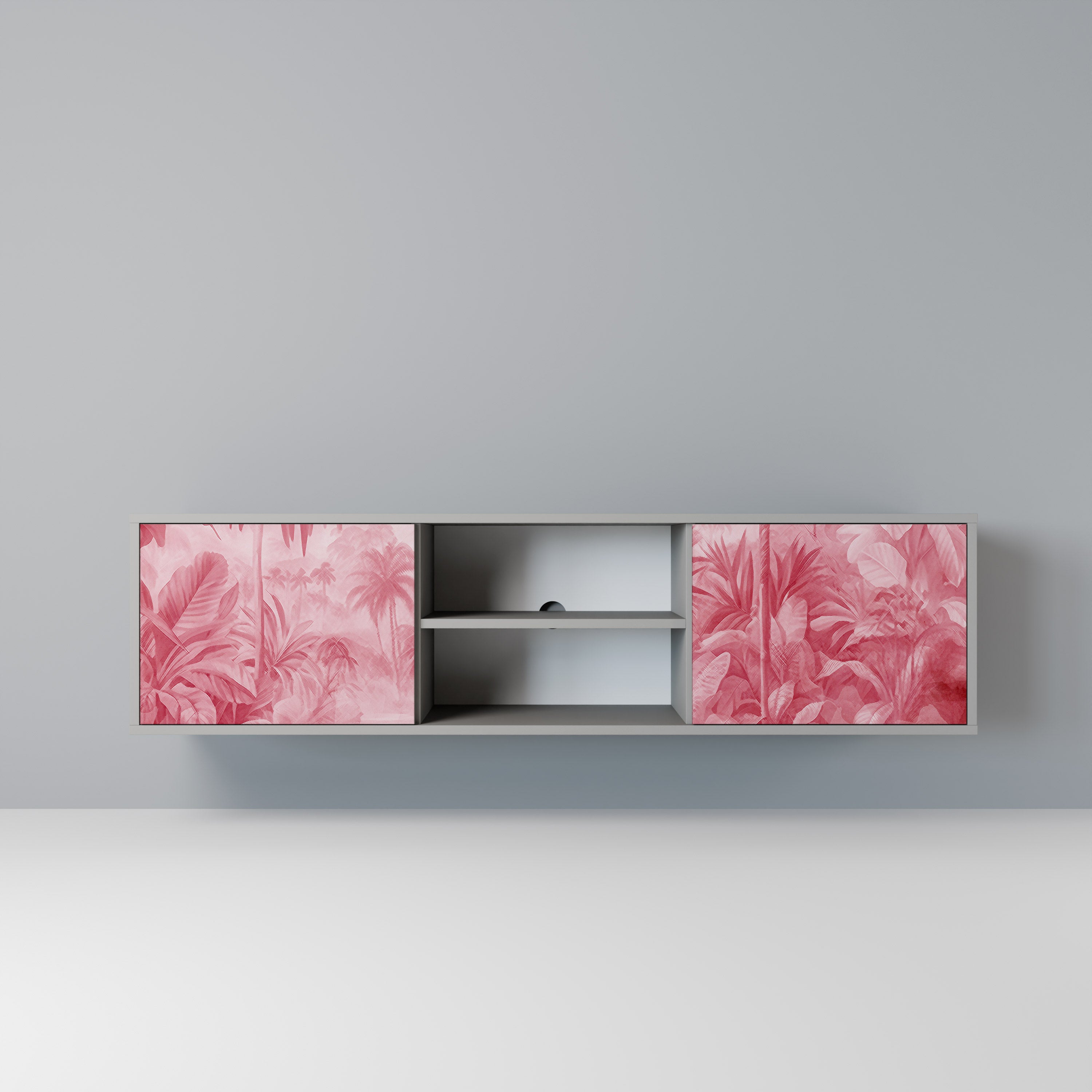 SWEET TROPICS 2-Door TV Stand in Grey Finish