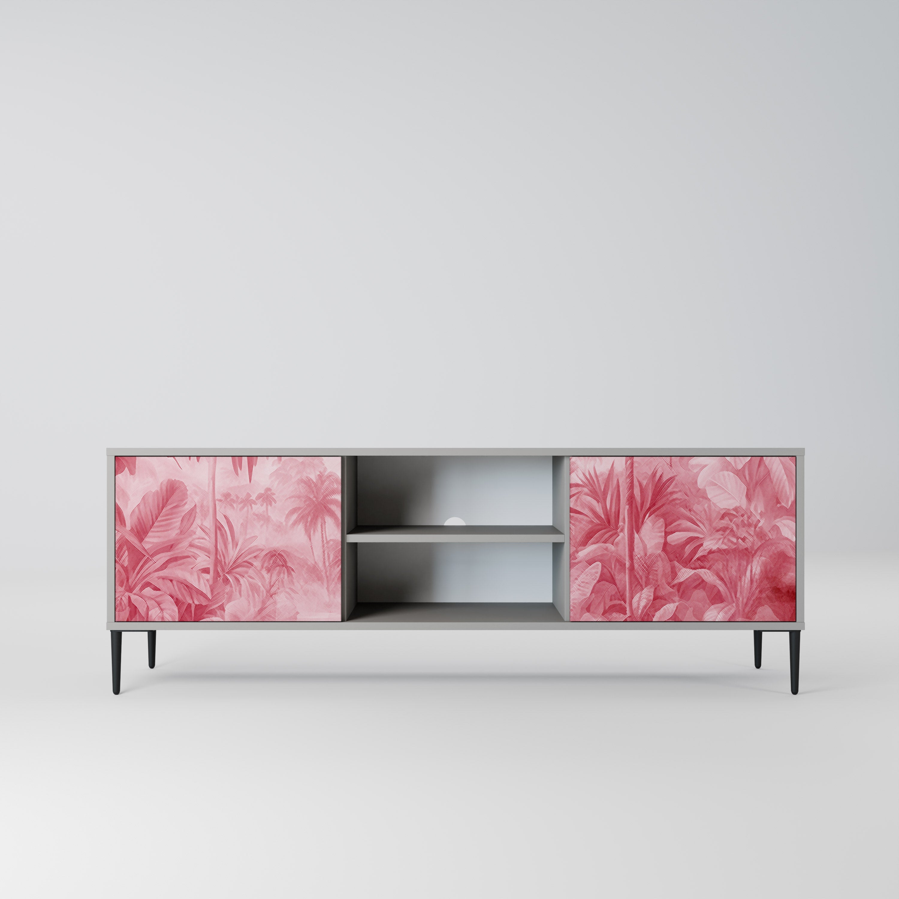 SWEET TROPICS 2-Door TV Stand in Grey Finish