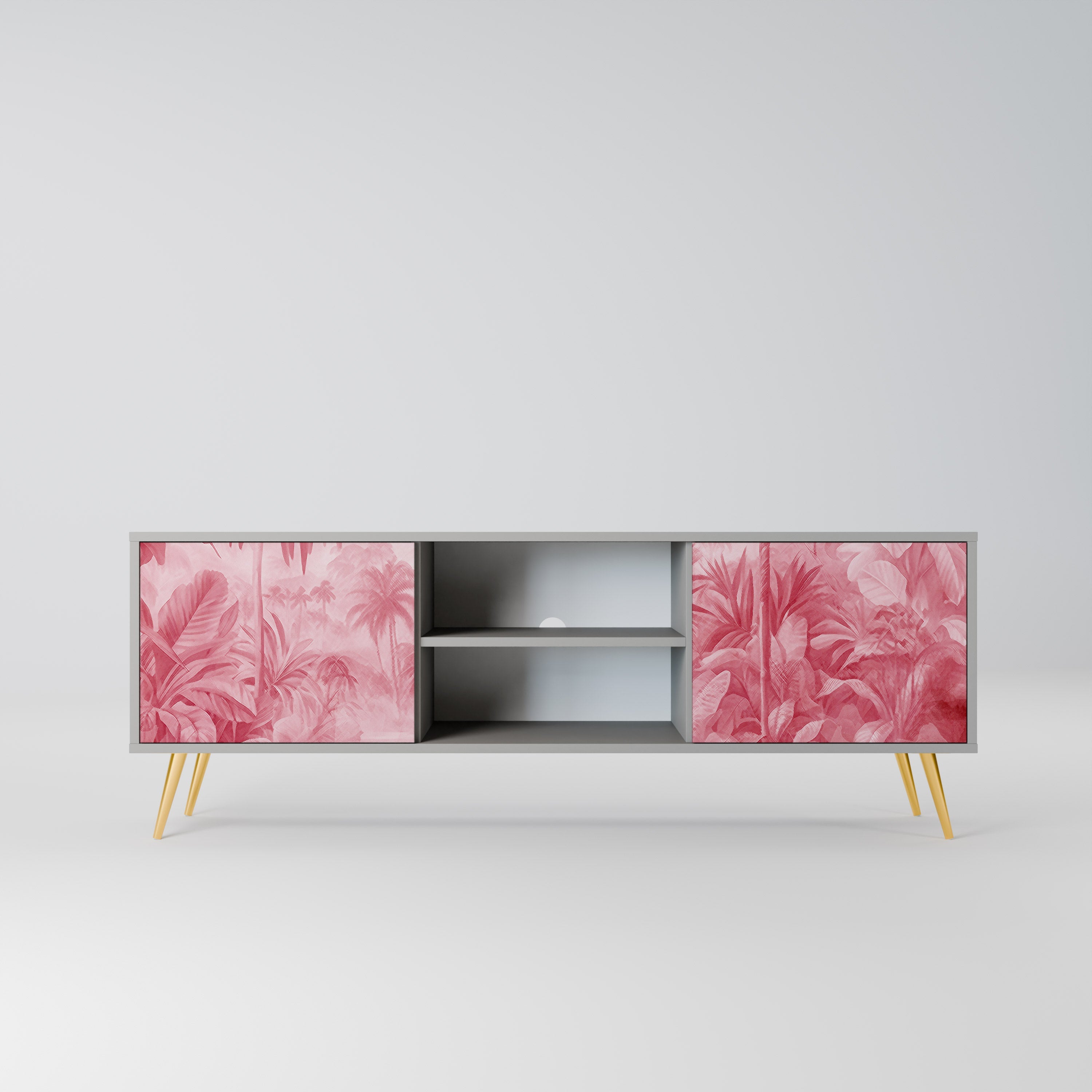 SWEET TROPICS 2-Door TV Stand in Grey Finish