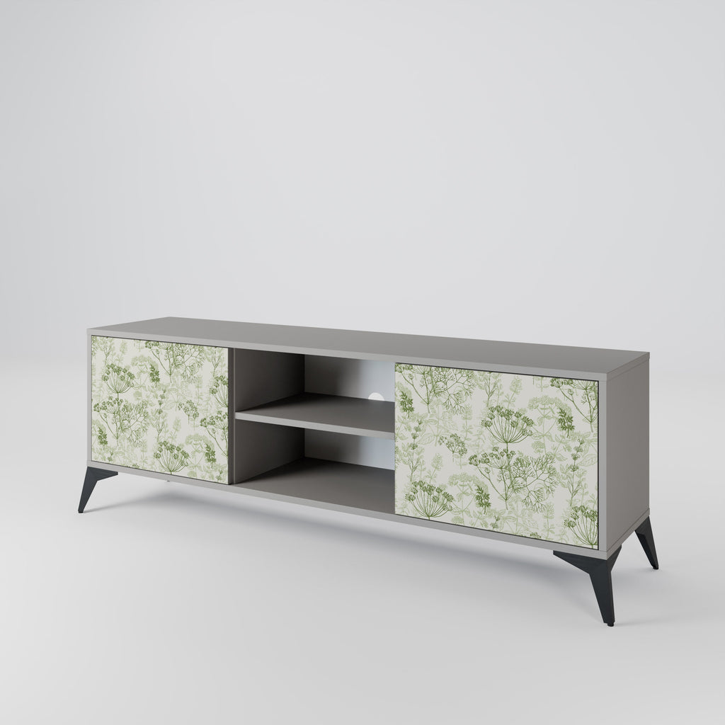 FENNEL BALDACHIN 2-Door TV Stand in Grey Finish