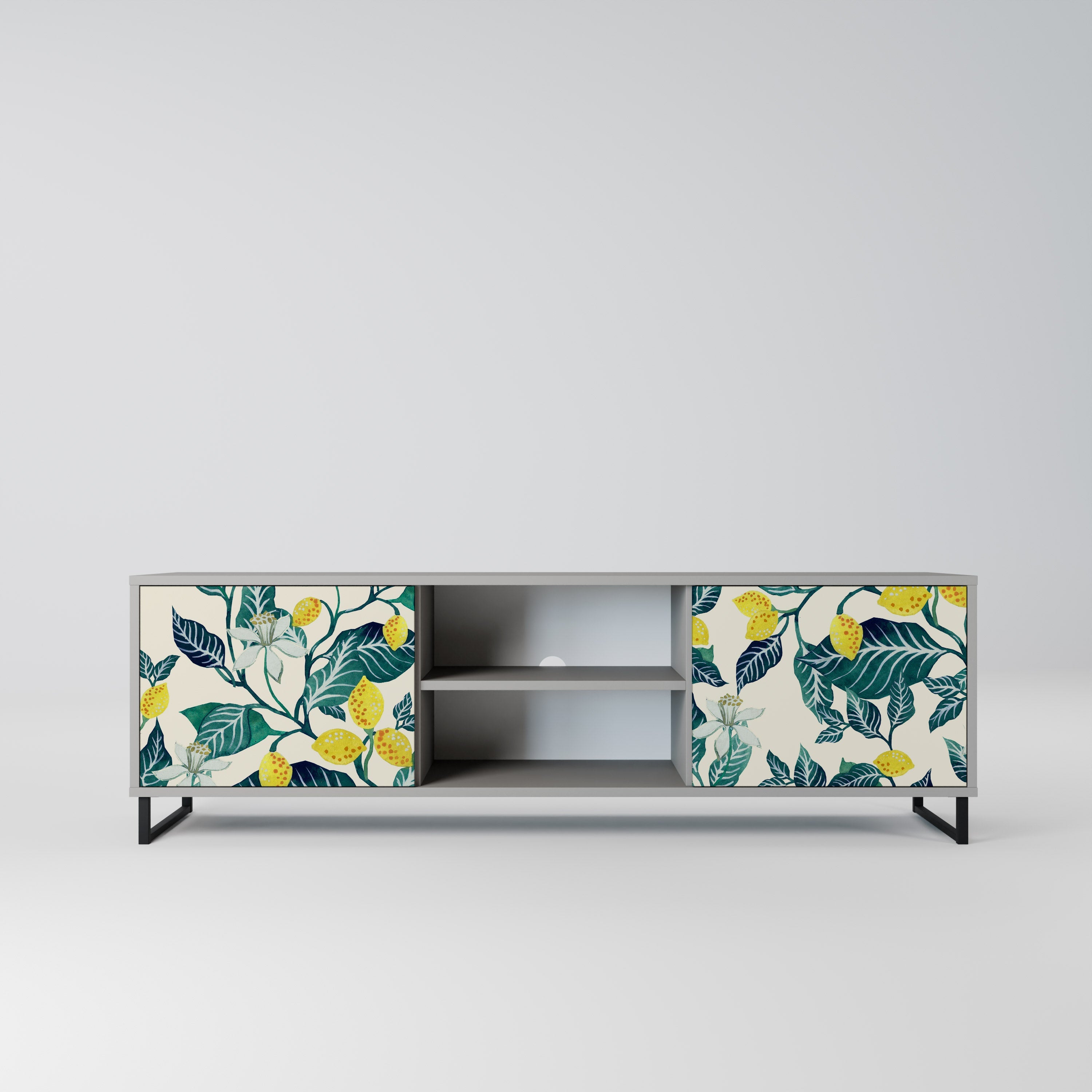 LEMON TREE 2-Door TV Stand in Grey Finish