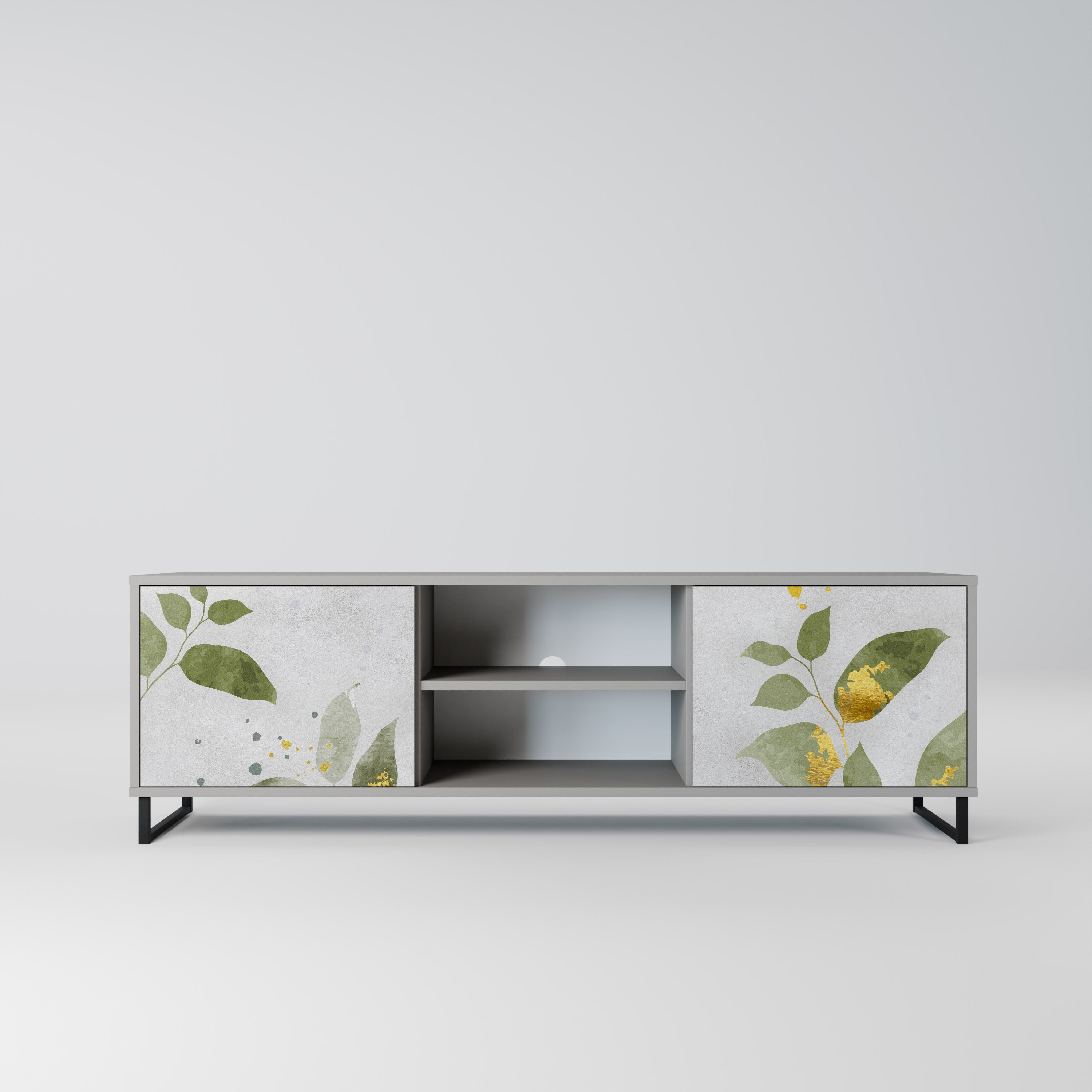 ELEGANT BOTANICS 2-Door TV Stand in Grey Finish