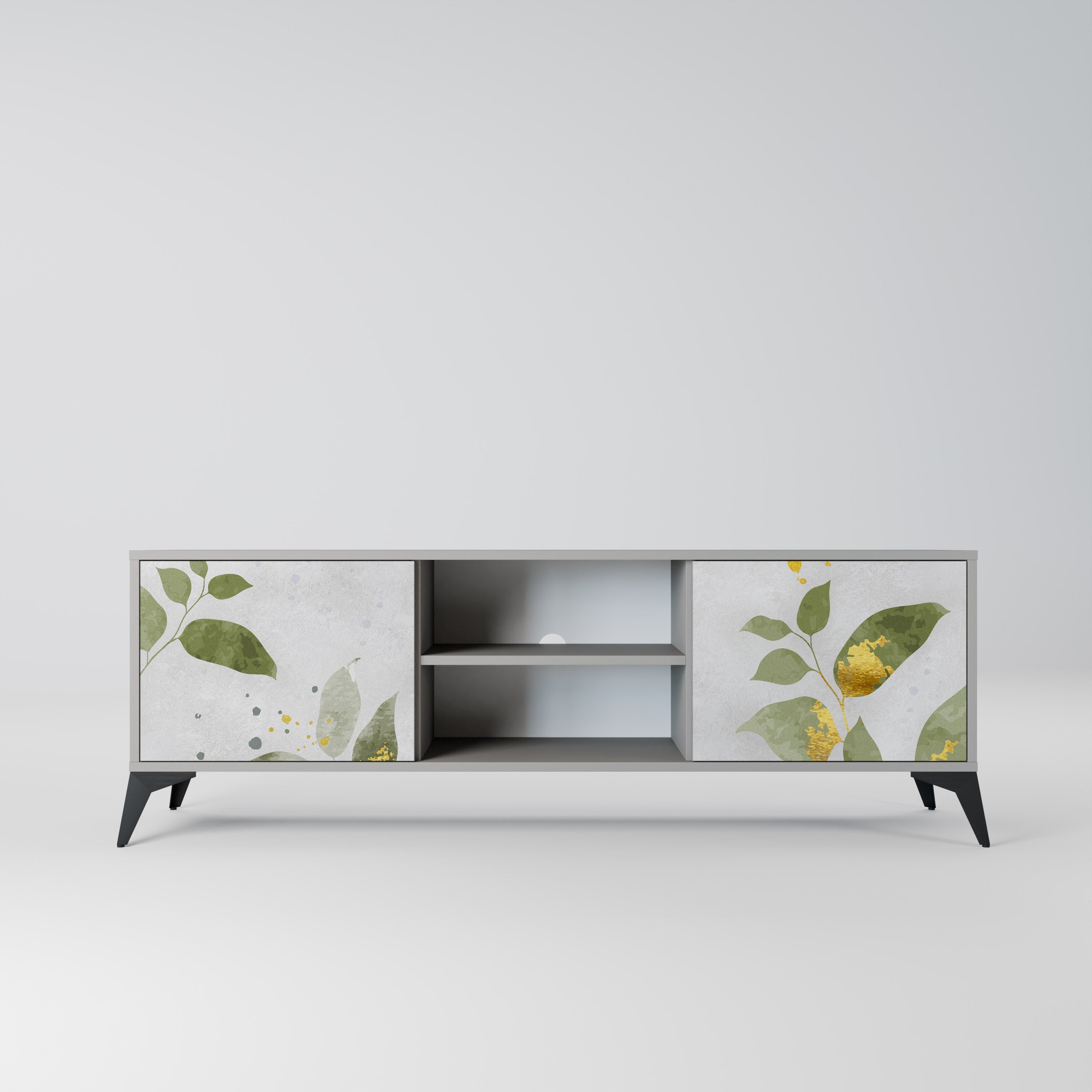 ELEGANT BOTANICS 2-Door TV Stand in Grey Finish