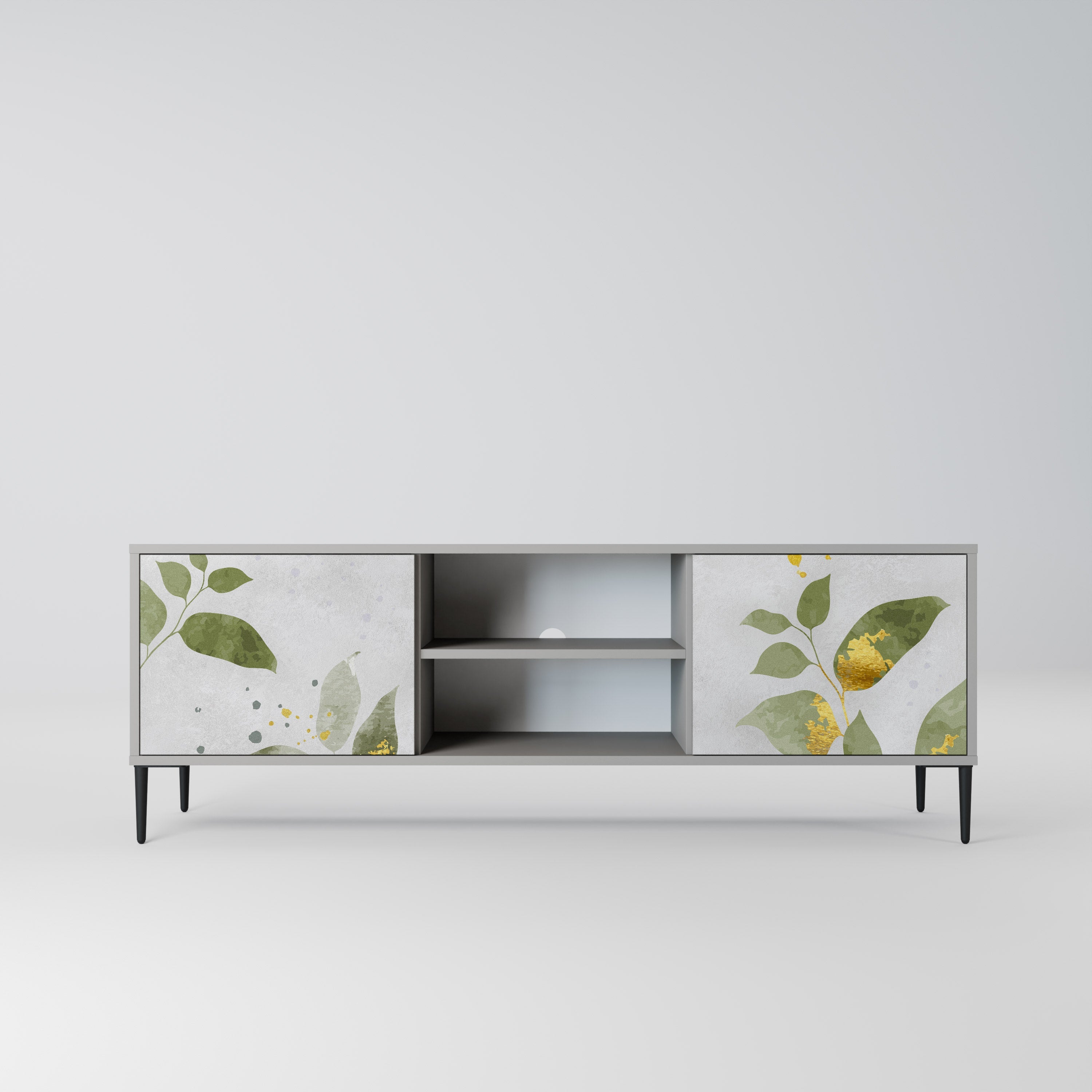 ELEGANT BOTANICS 2-Door TV Stand in Grey Finish