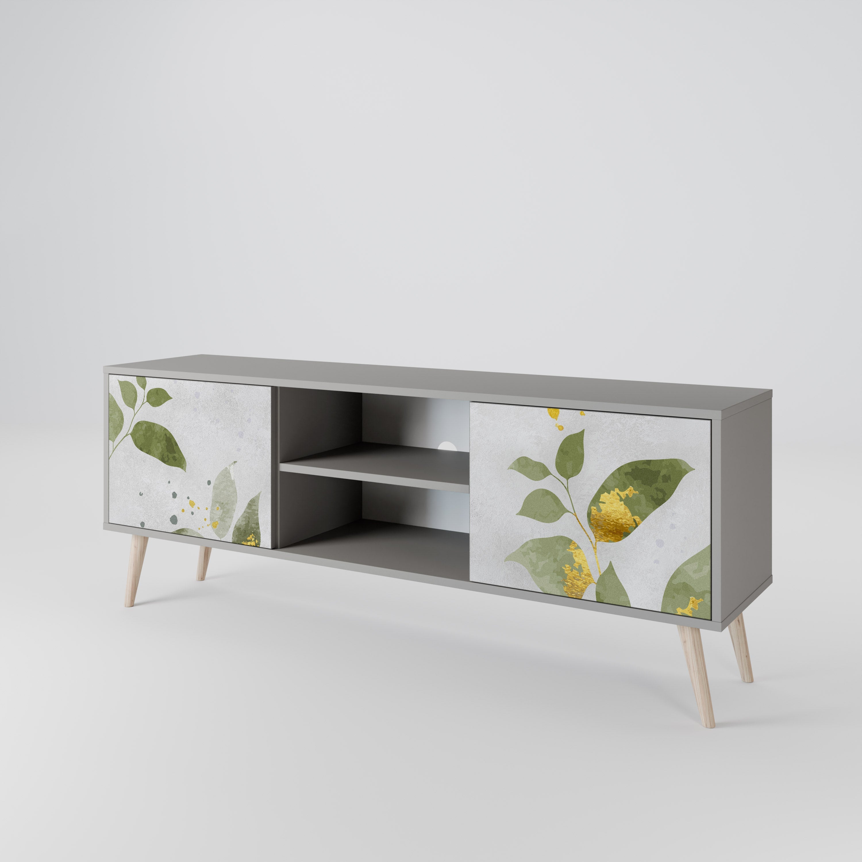 ELEGANT BOTANICS 2-Door TV Stand in Grey Finish