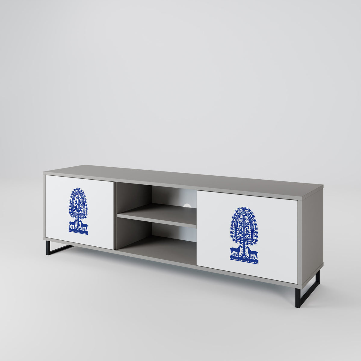 POLISH FOLK ART 2-Door TV Cabinet