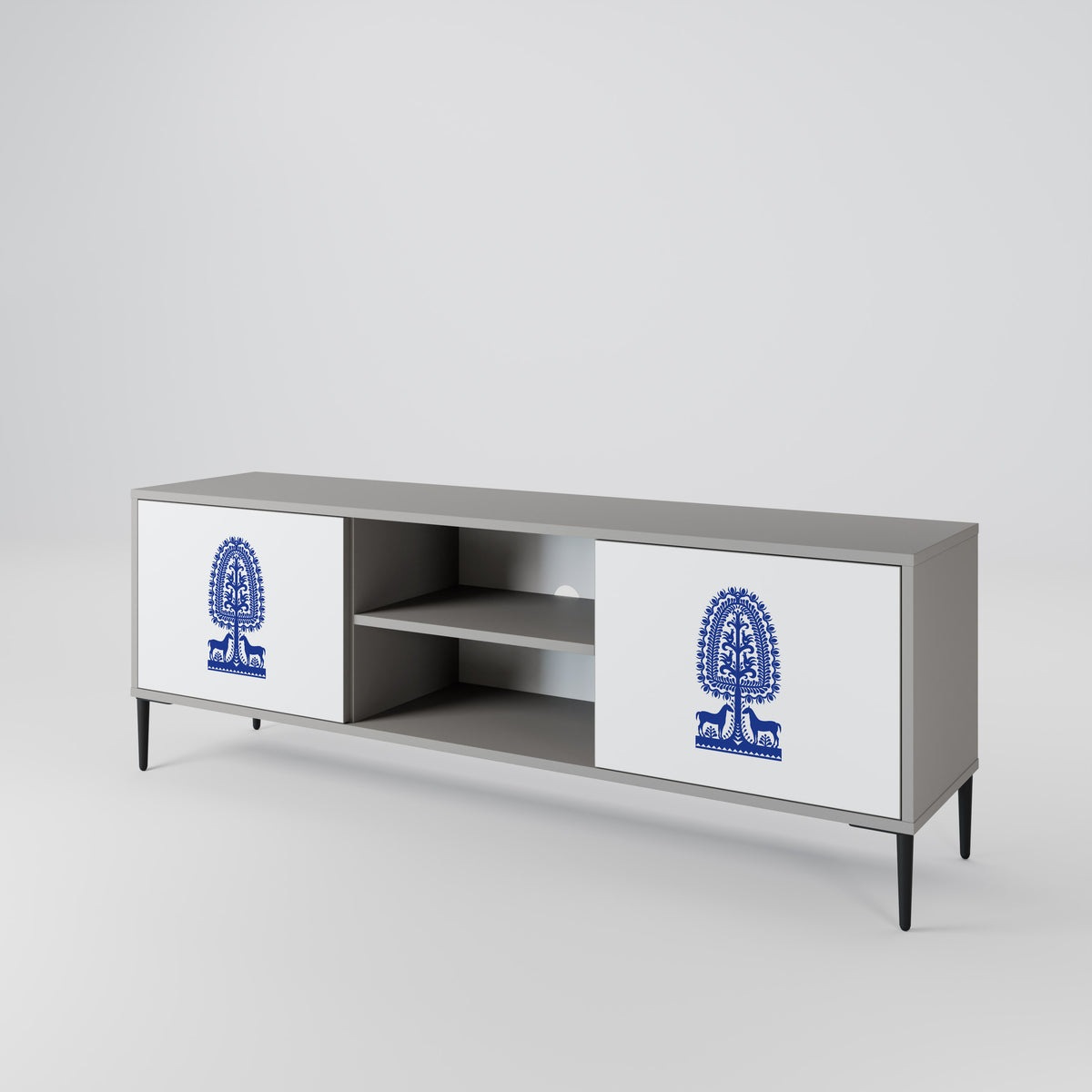 POLISH FOLK ART 2-Door TV Cabinet
