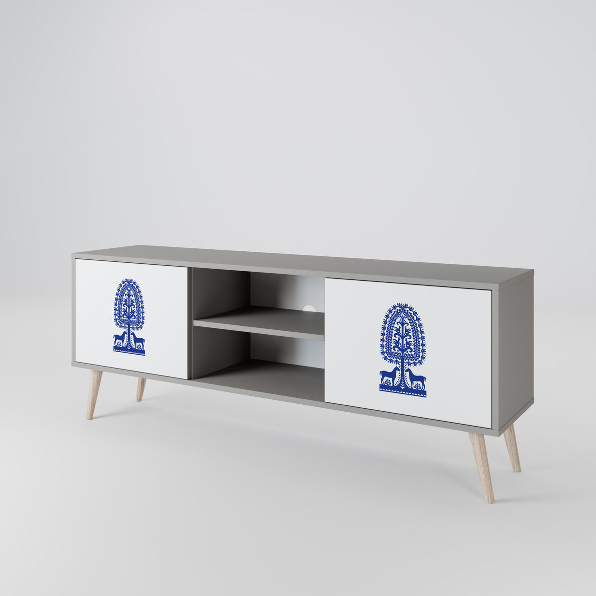 POLISH FOLK ART 2-Door TV Cabinet