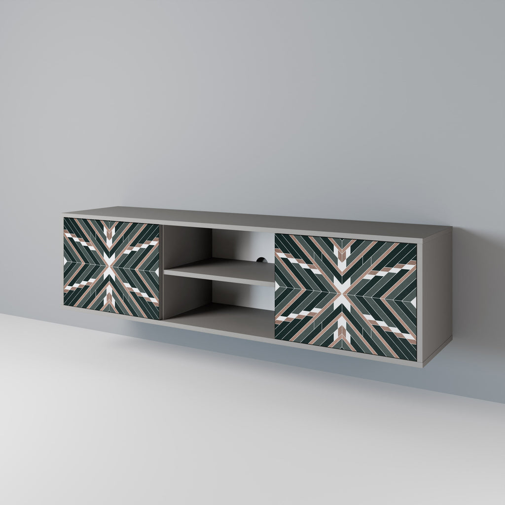 DIMENSION DELIGHTS 2-Door TV Stand in Grey Finish