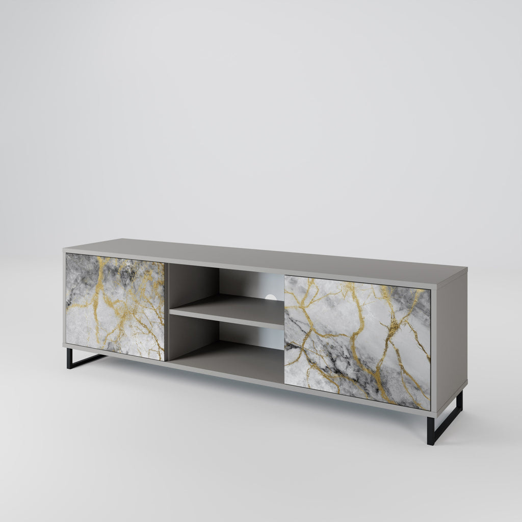 TIMELESS GLIDE 2-Door TV Stand in Grey Finish