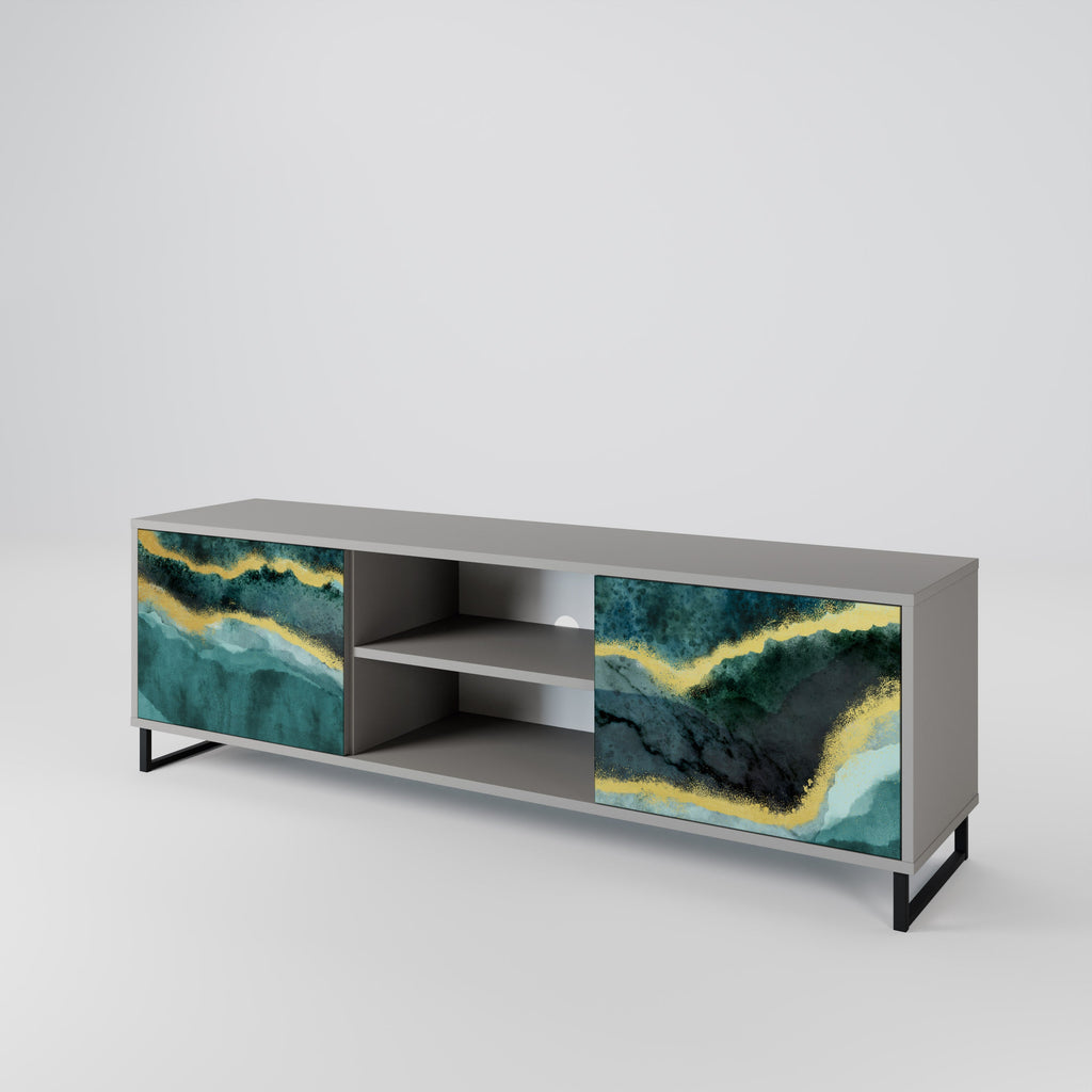 GOLDRUSH ODYSSEY 2-Door TV Stand in Grey Finish