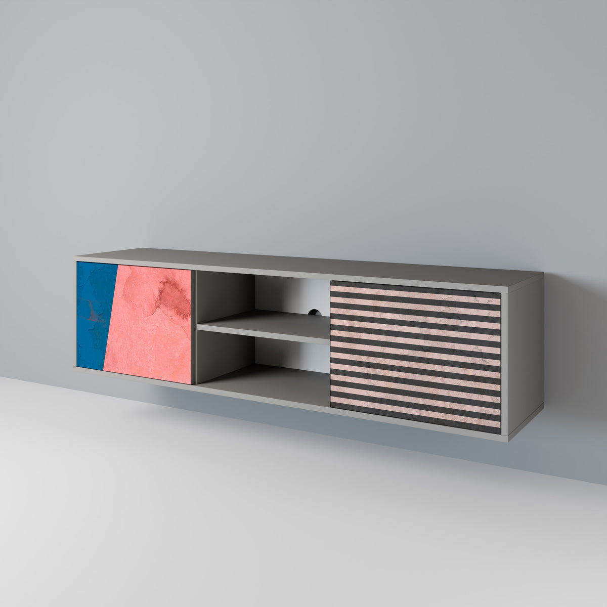 GLAMOROUS STRIPE 2-Door TV Cabinet