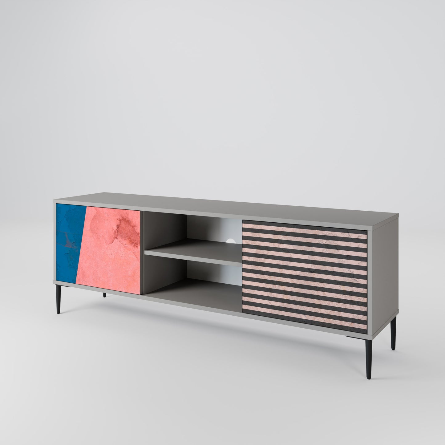 GLAMOROUS STRIPE 2-Door TV Cabinet