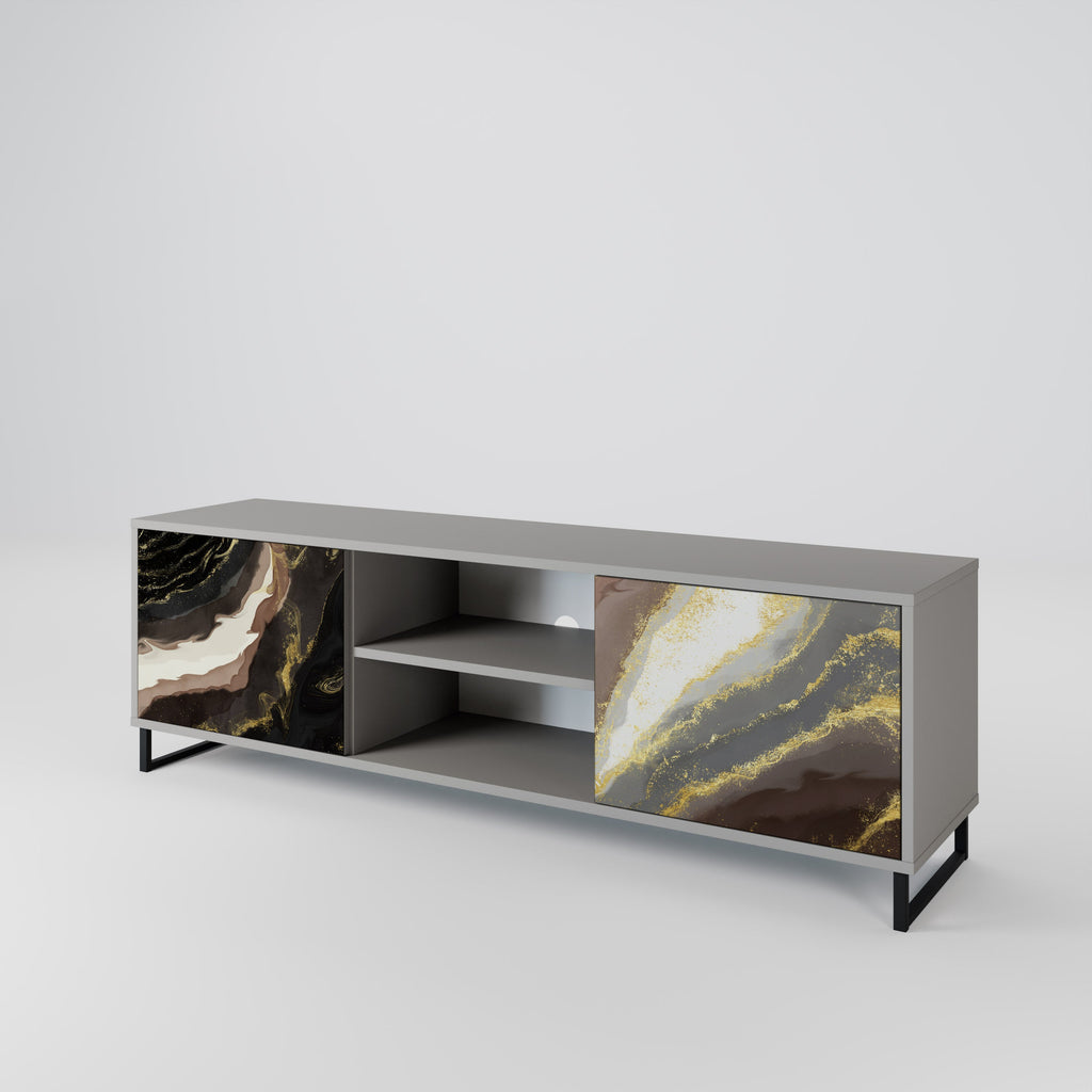 GOLD DUST 2-Door TV Stand in Grey Finish