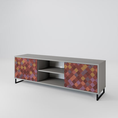 PAINTED SQUARES 2-Door TV Cabinet