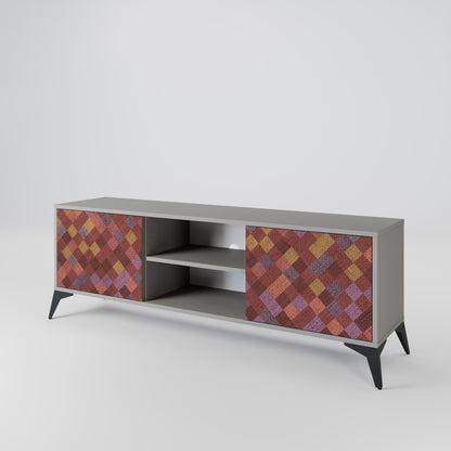 PAINTED SQUARES 2-Door TV Cabinet
