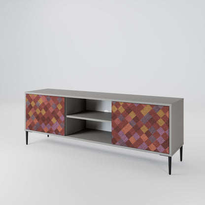 PAINTED SQUARES 2-Door TV Cabinet