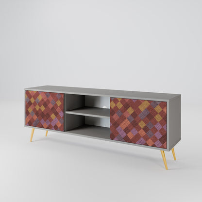 PAINTED SQUARES 2-Door TV Cabinet