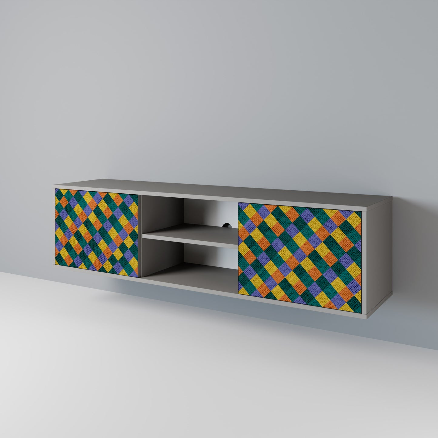PAINTED SQUARES MIX 2-Door TV Cabinet