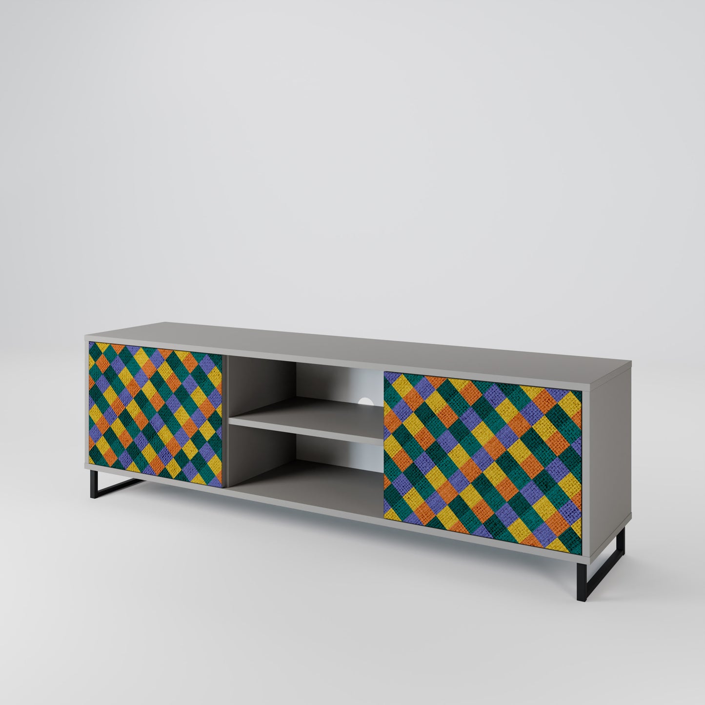 PAINTED SQUARES MIX 2-Door TV Cabinet