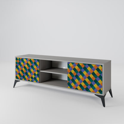 PAINTED SQUARES MIX 2-Door TV Cabinet