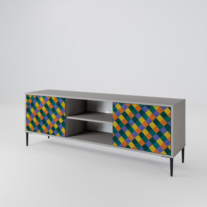 PAINTED SQUARES MIX 2-Door TV Cabinet