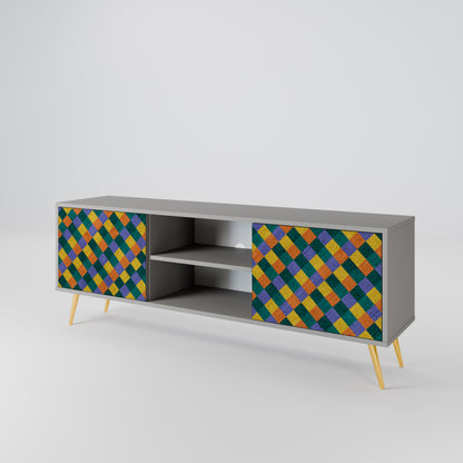 PAINTED SQUARES MIX 2-Door TV Cabinet