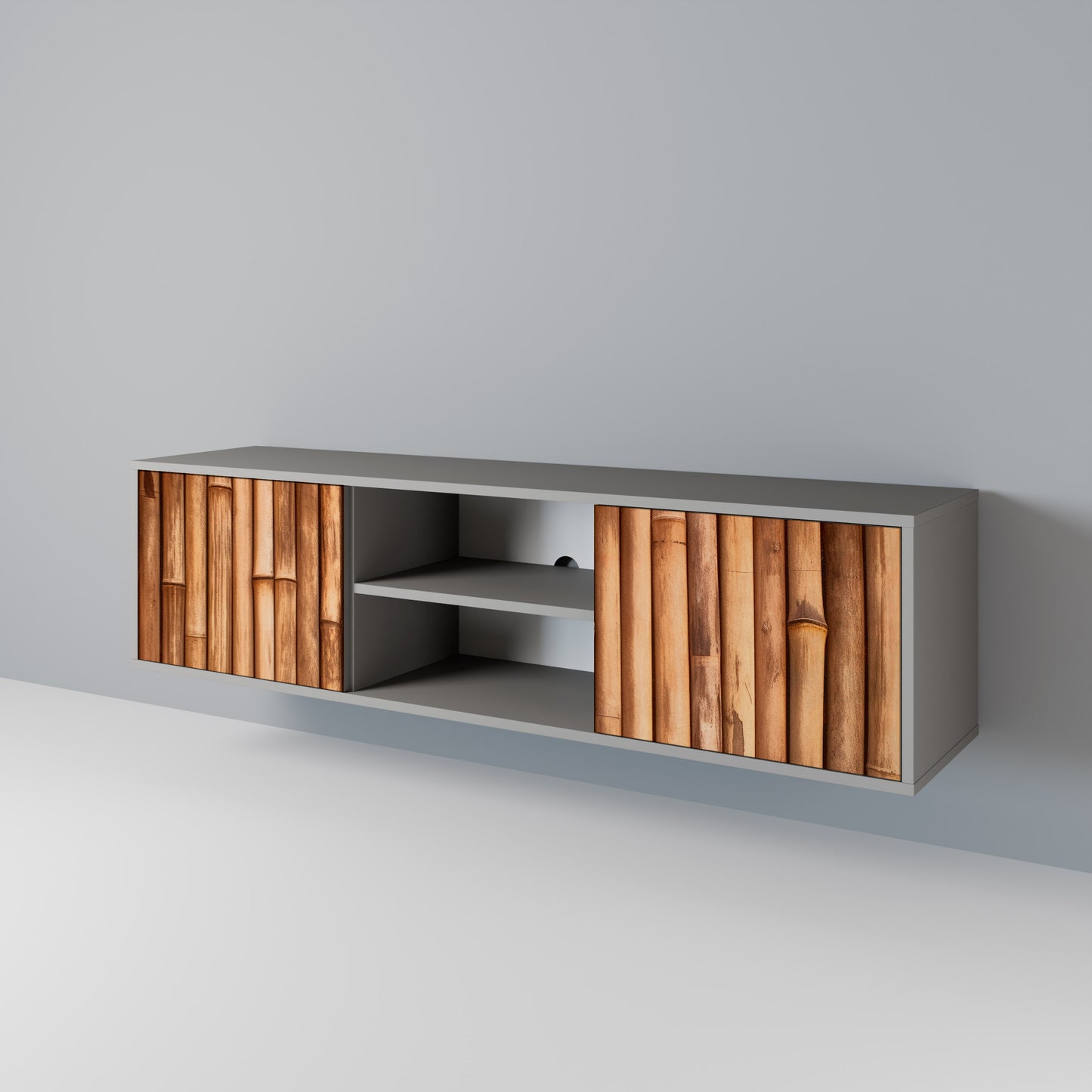 NATURAL WOOD 2-Door TV Cabinet