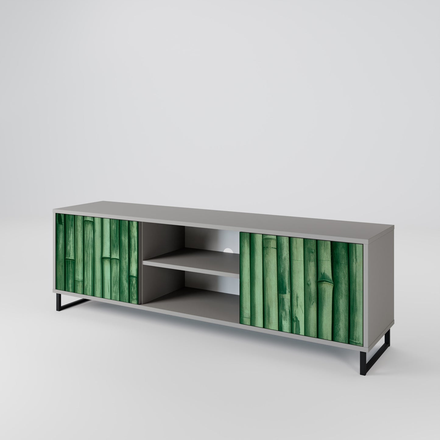 NATURAL GREEN 2-Door TV Cabinet