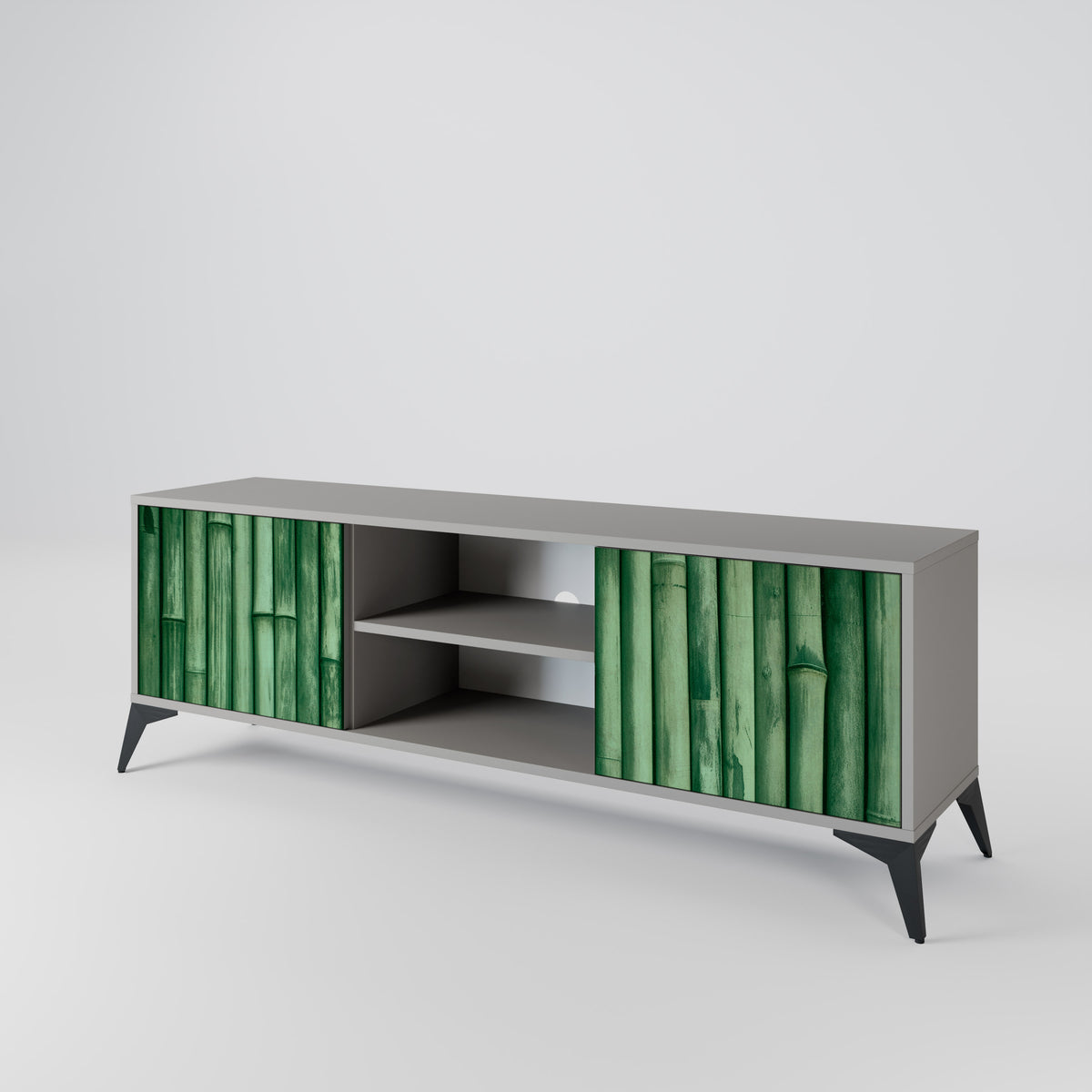 NATURAL GREEN 2-Door TV Cabinet