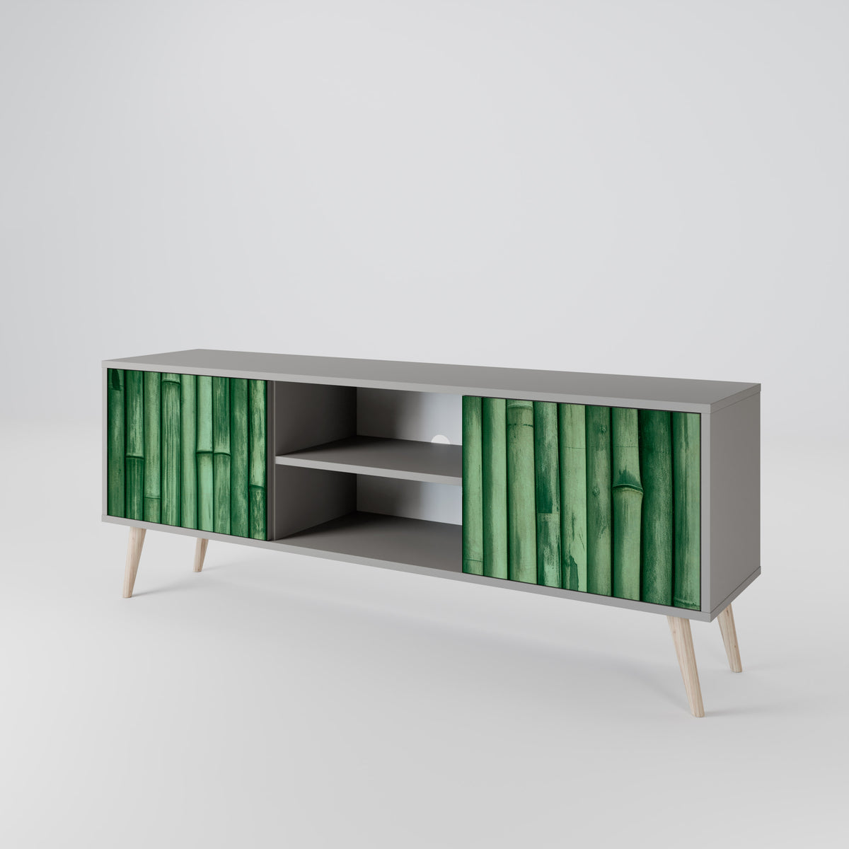 NATURAL GREEN 2-Door TV Cabinet