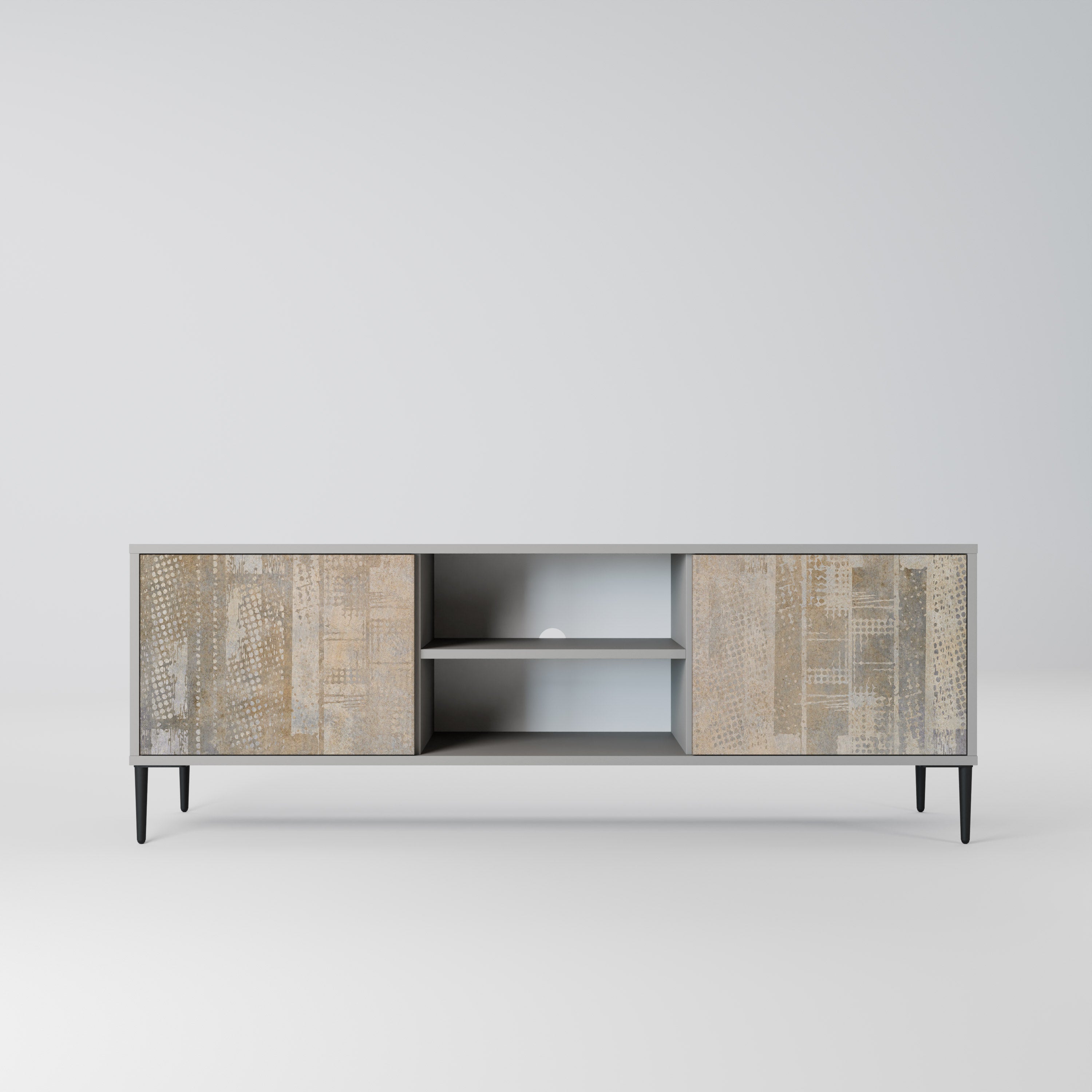 SCREEN ERROR 2-Door TV Stand in Grey Finish