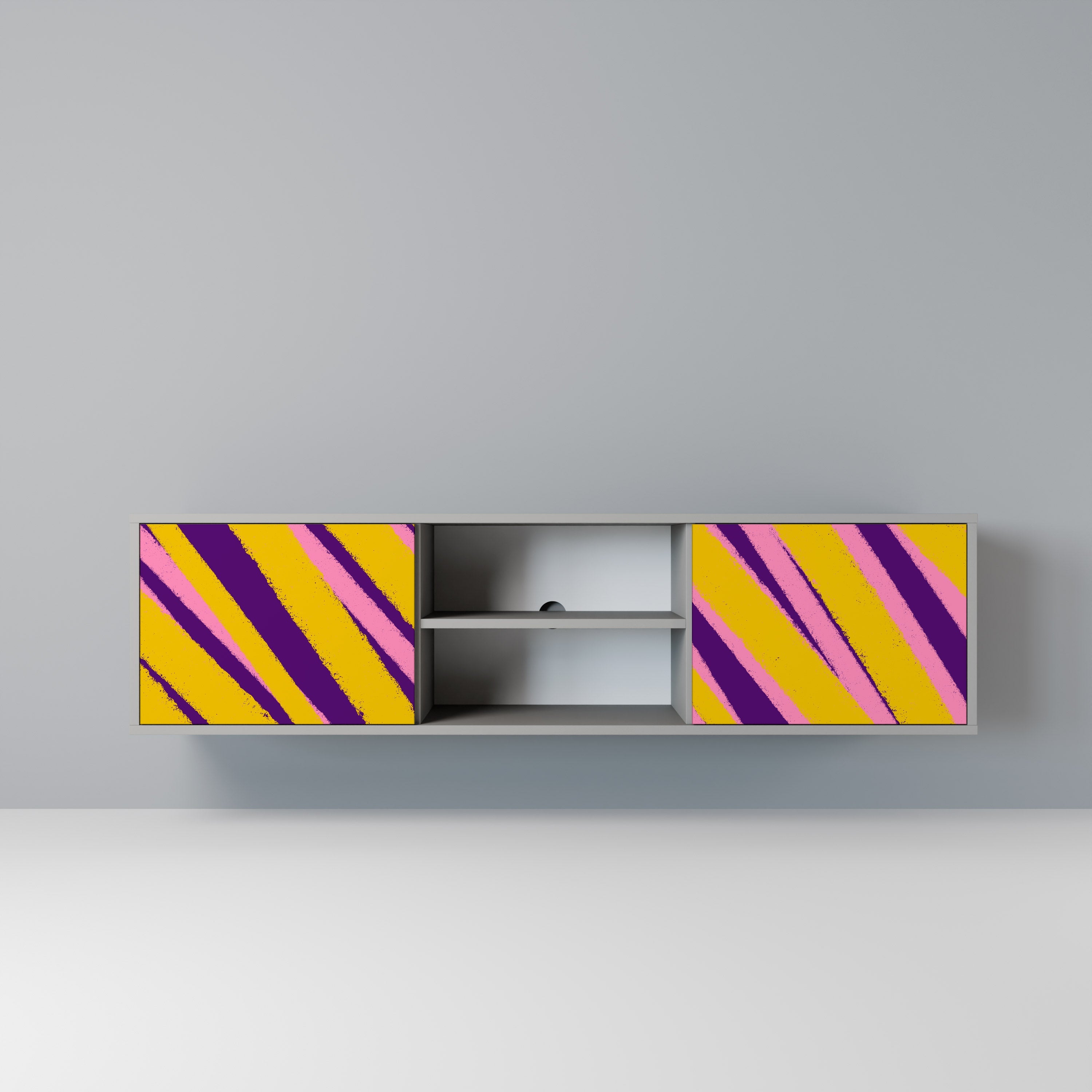 DREAMS COME TRUE 2-Door TV Stand in Grey Finish