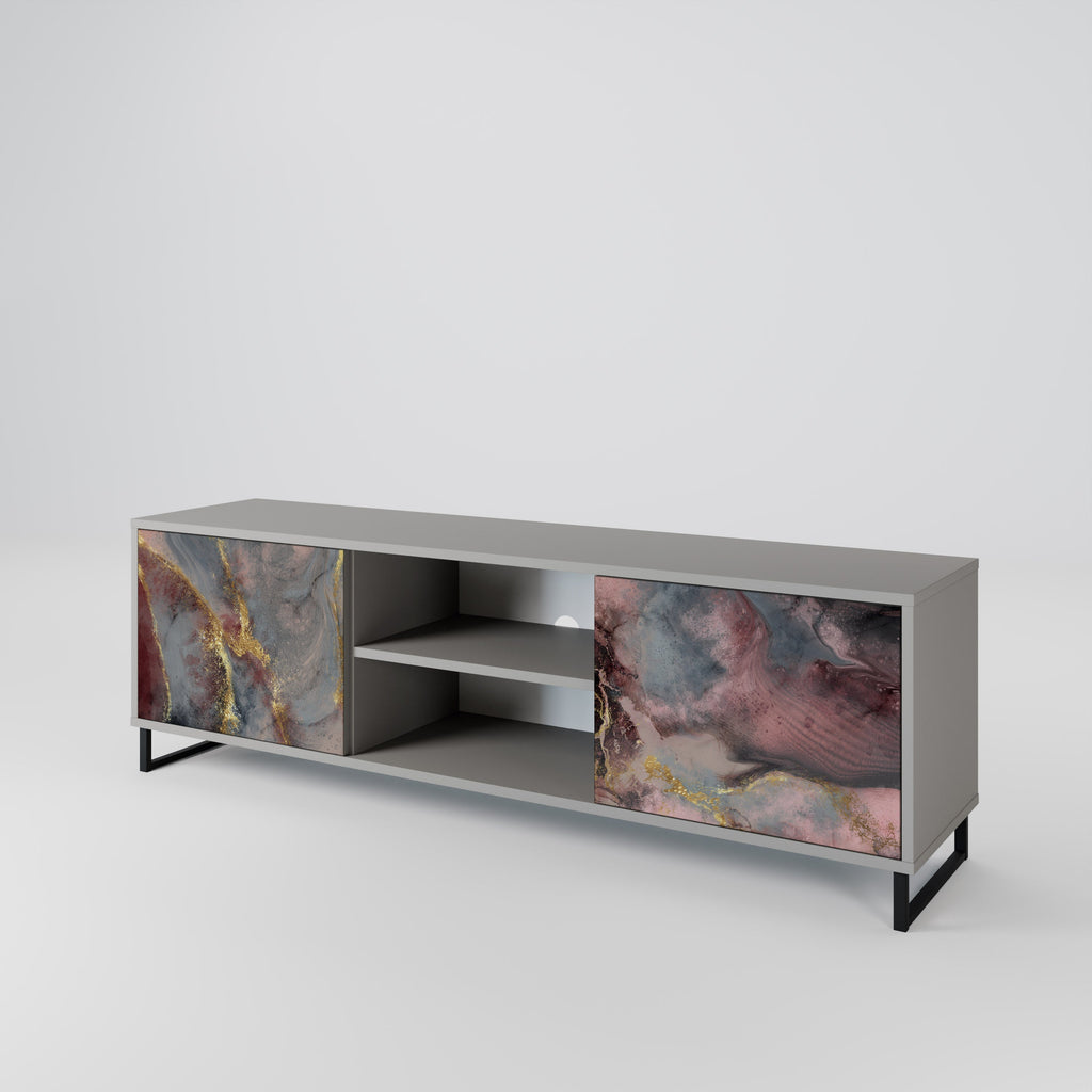 GOLDEN TIDES 2-Door TV Stand in Grey Finish